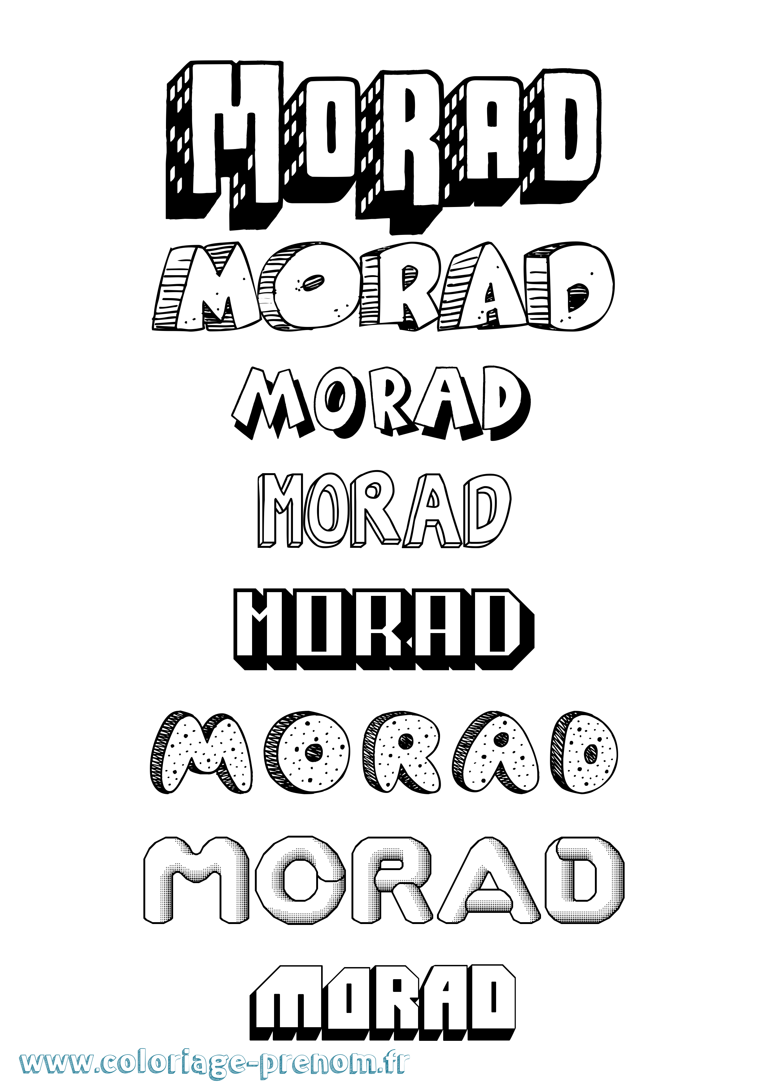 Coloriage Morad Effet 3D Coloriage prénom Morad Effet 3D