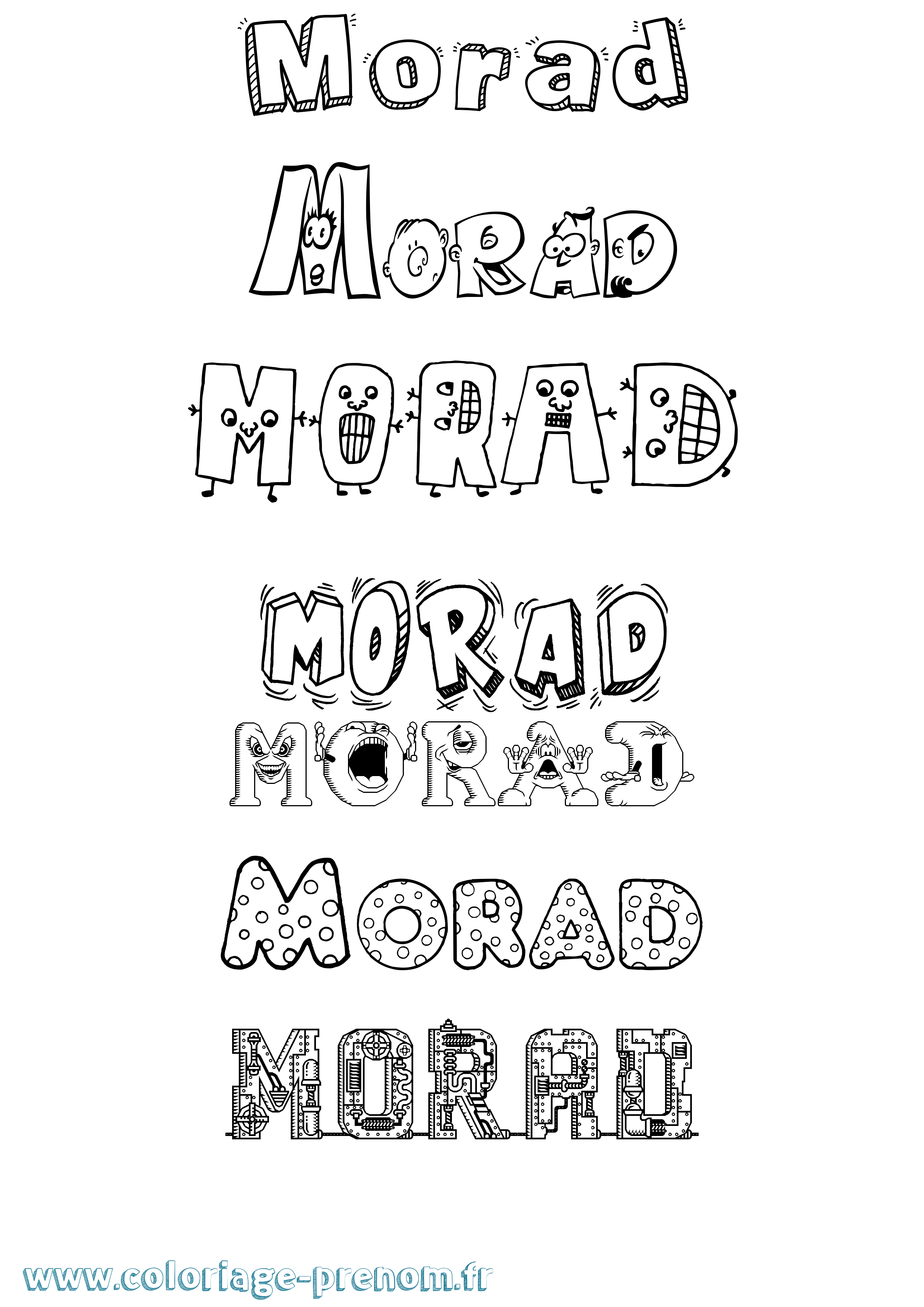 Coloriage Morad Fun Coloriage prénom Morad Fun