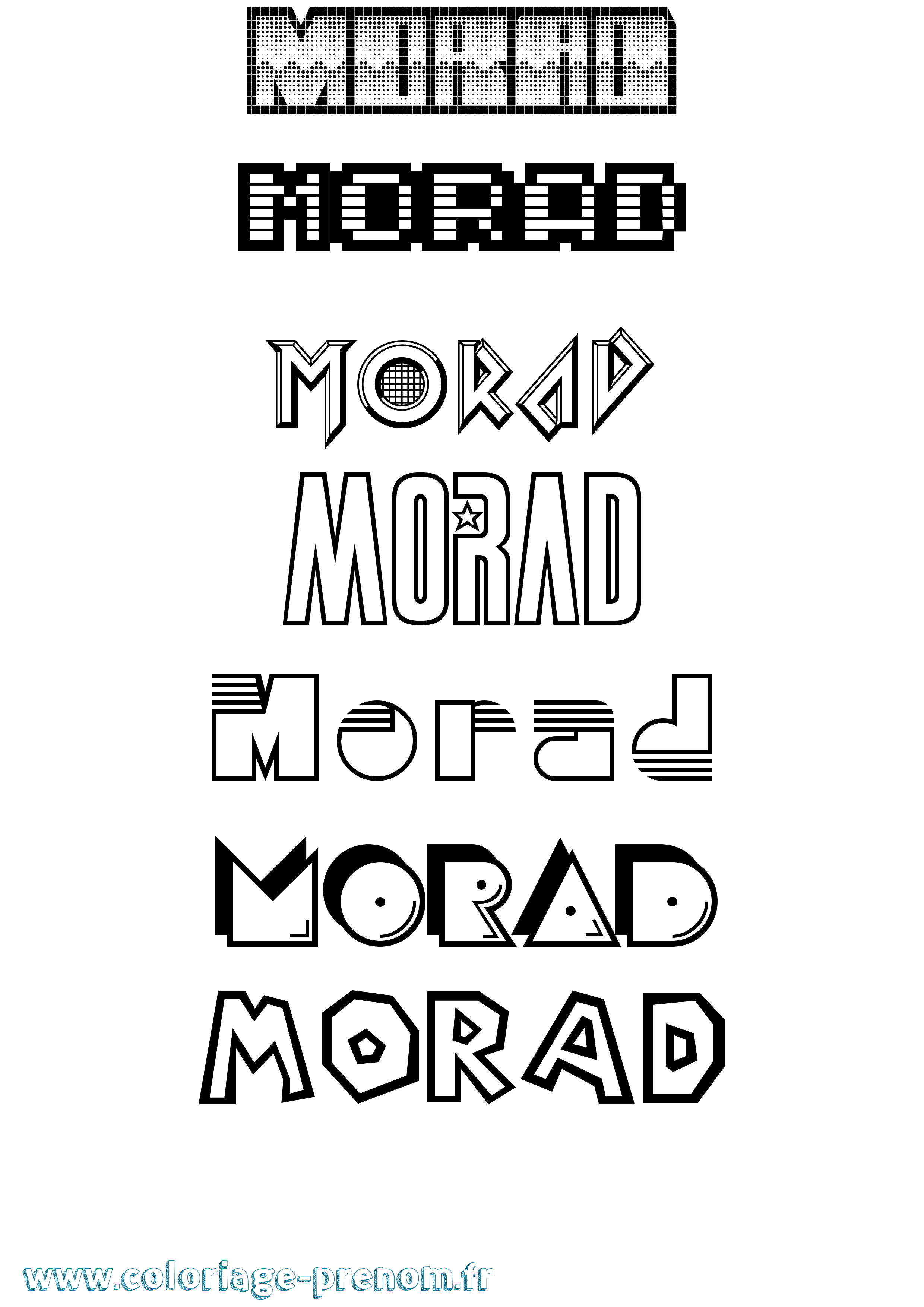 Coloriage Morad Jeux Vidéos Coloriage prénom Morad Jeux Vidéos