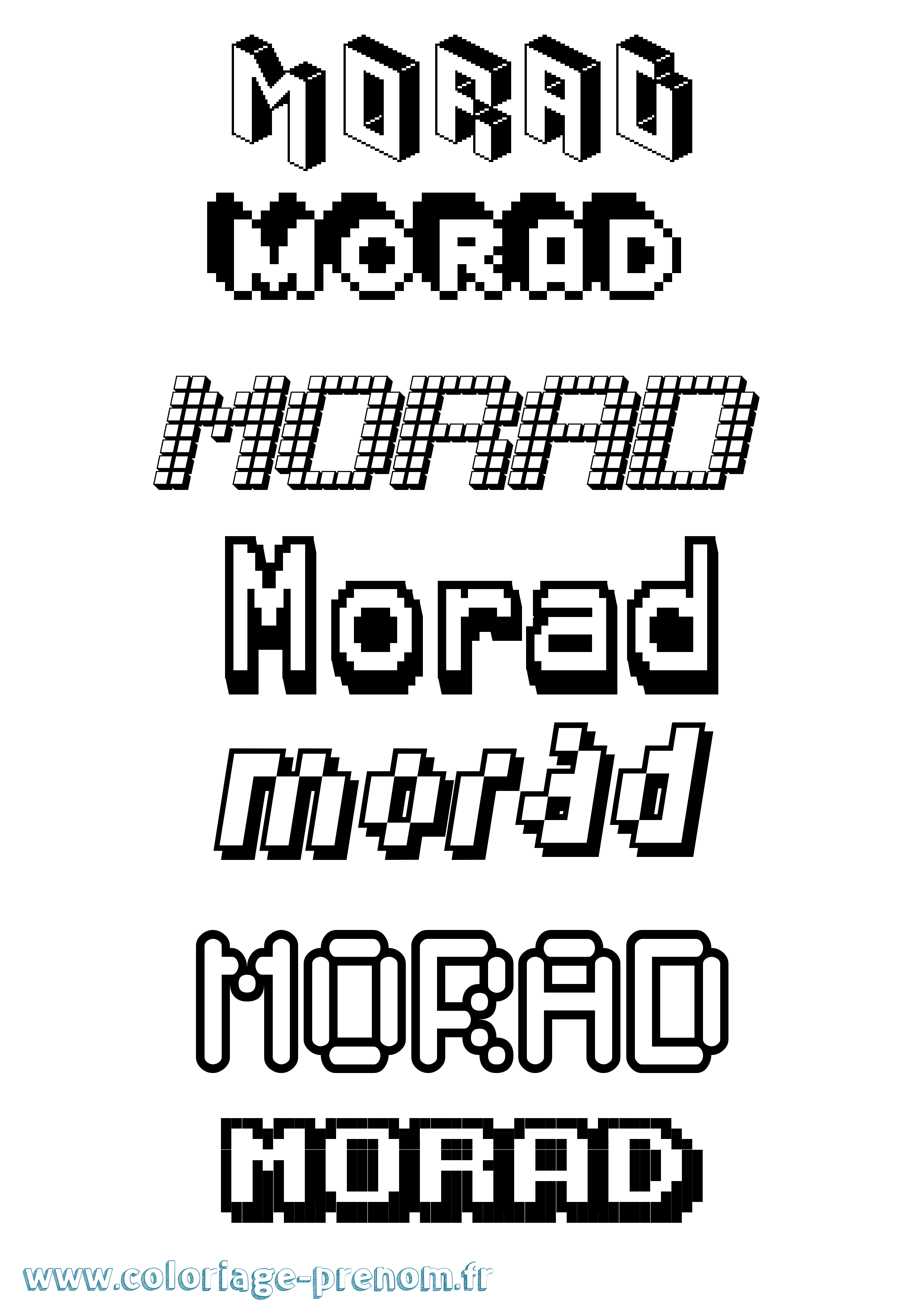 Coloriage Morad Pixel Coloriage prénom Morad Pixel