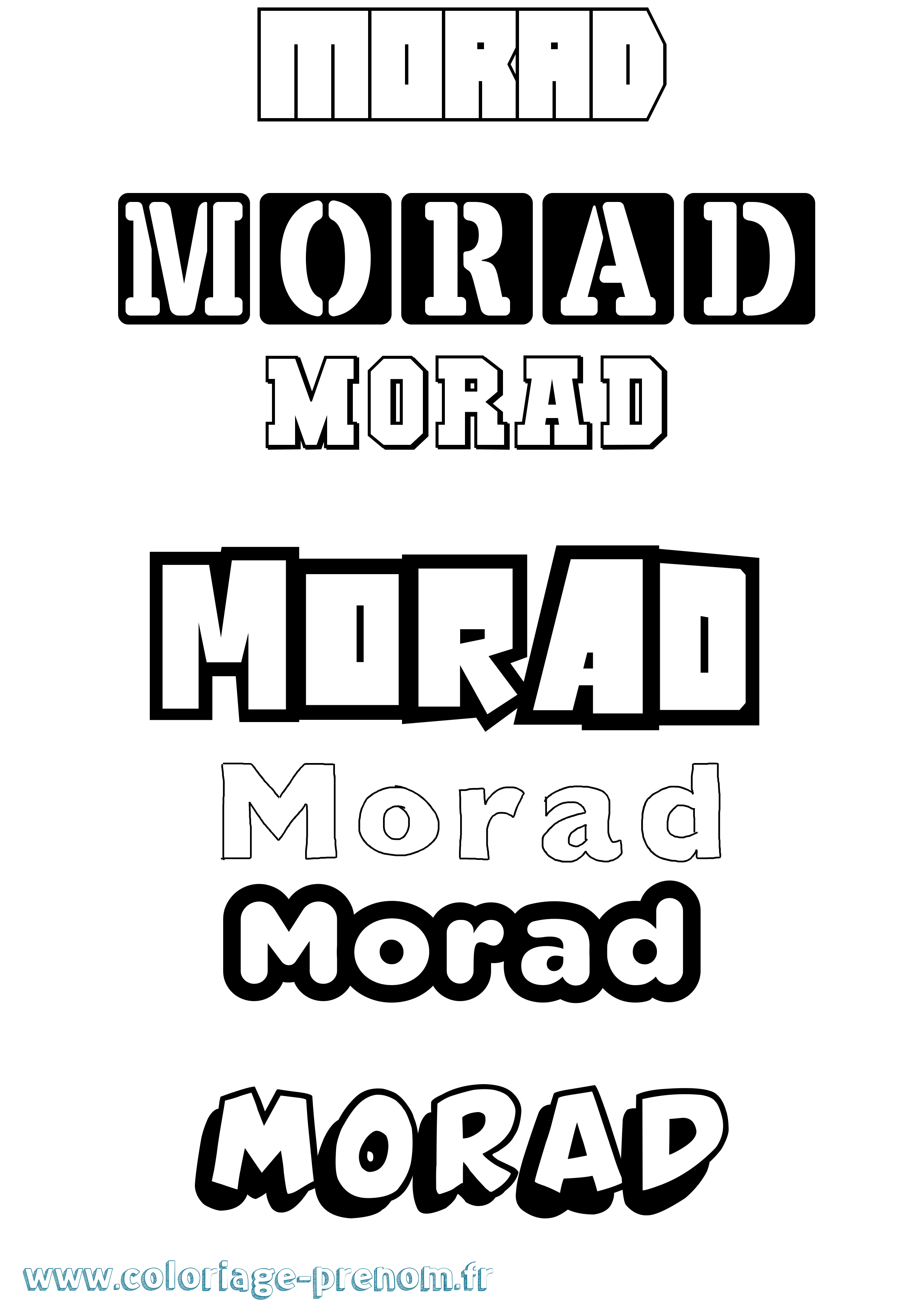 Coloriage Morad Simple Coloriage prénom Morad Simple