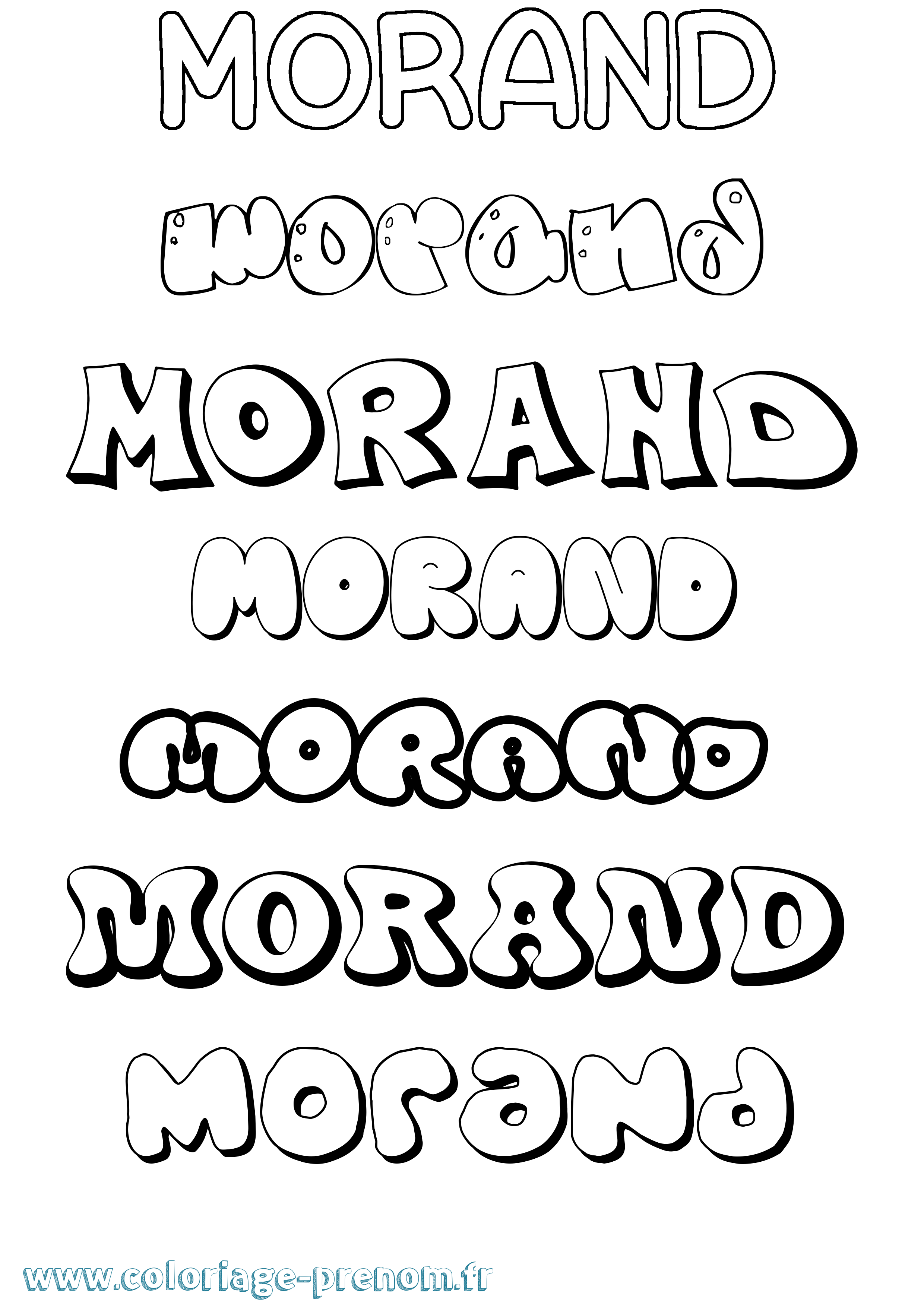 Coloriage Morand Bubble Coloriage prénom Morand Bubble