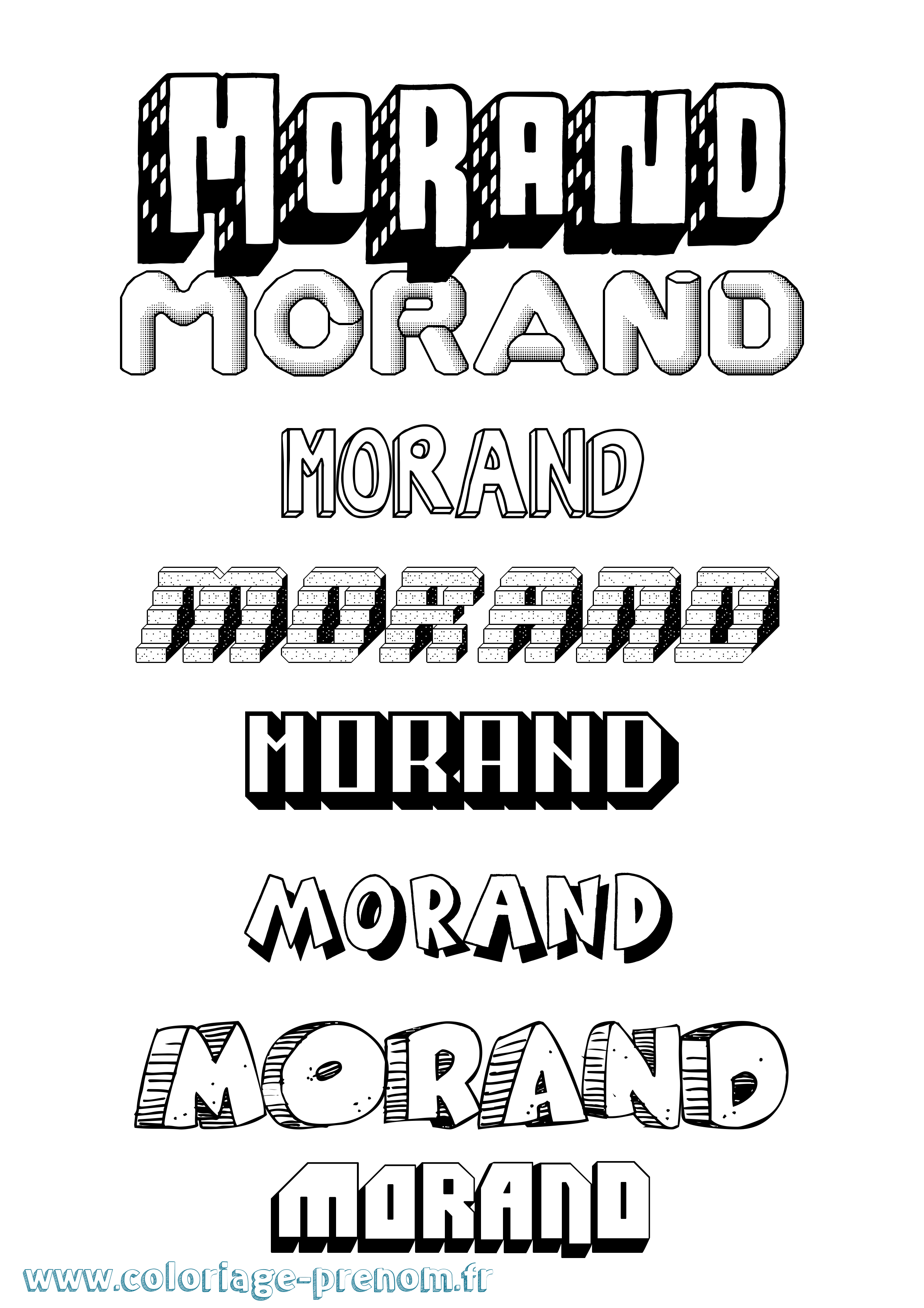 Coloriage Morand Effet 3D Coloriage prénom Morand Effet 3D