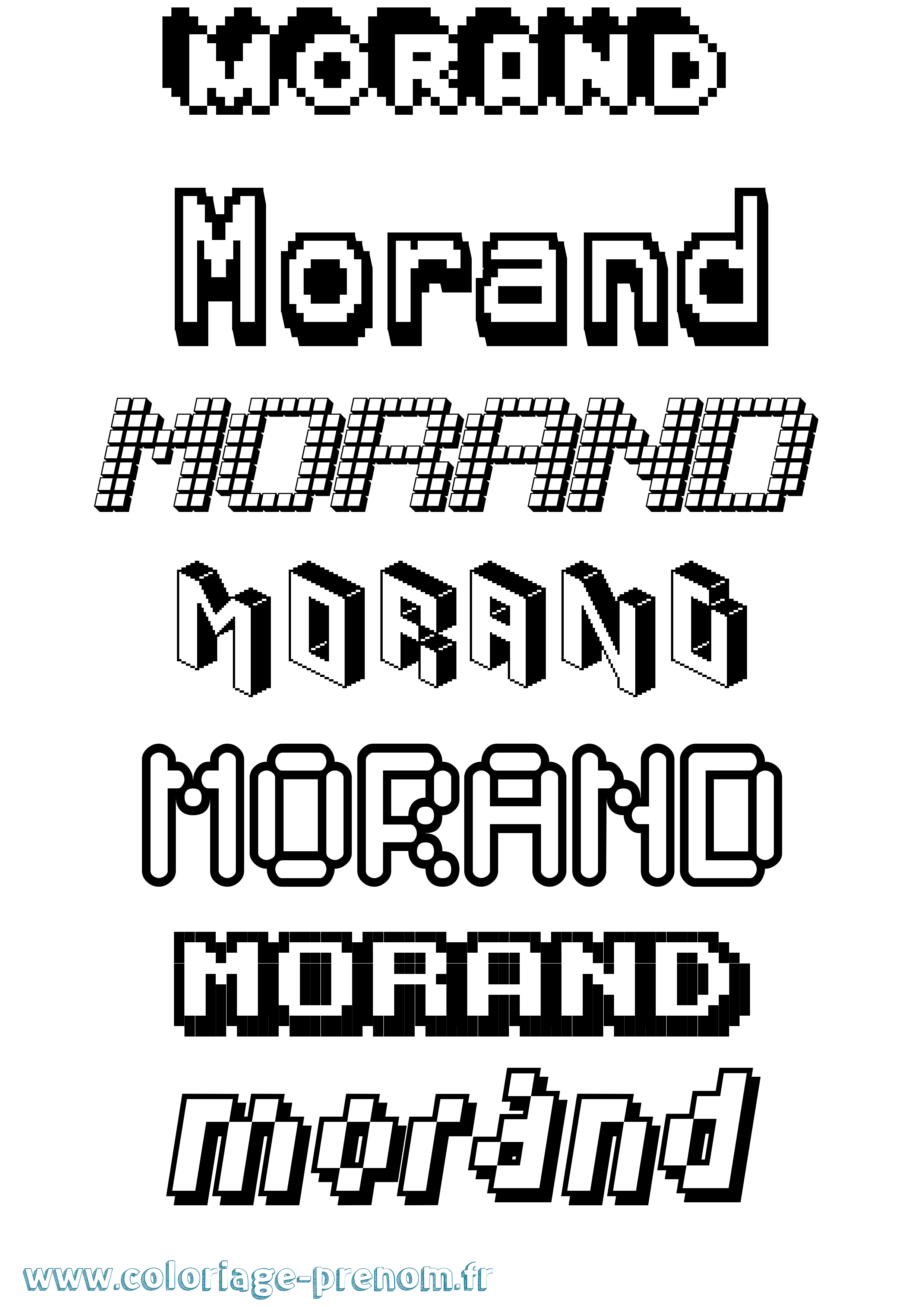 Coloriage Morand Pixel Coloriage prénom Morand Pixel