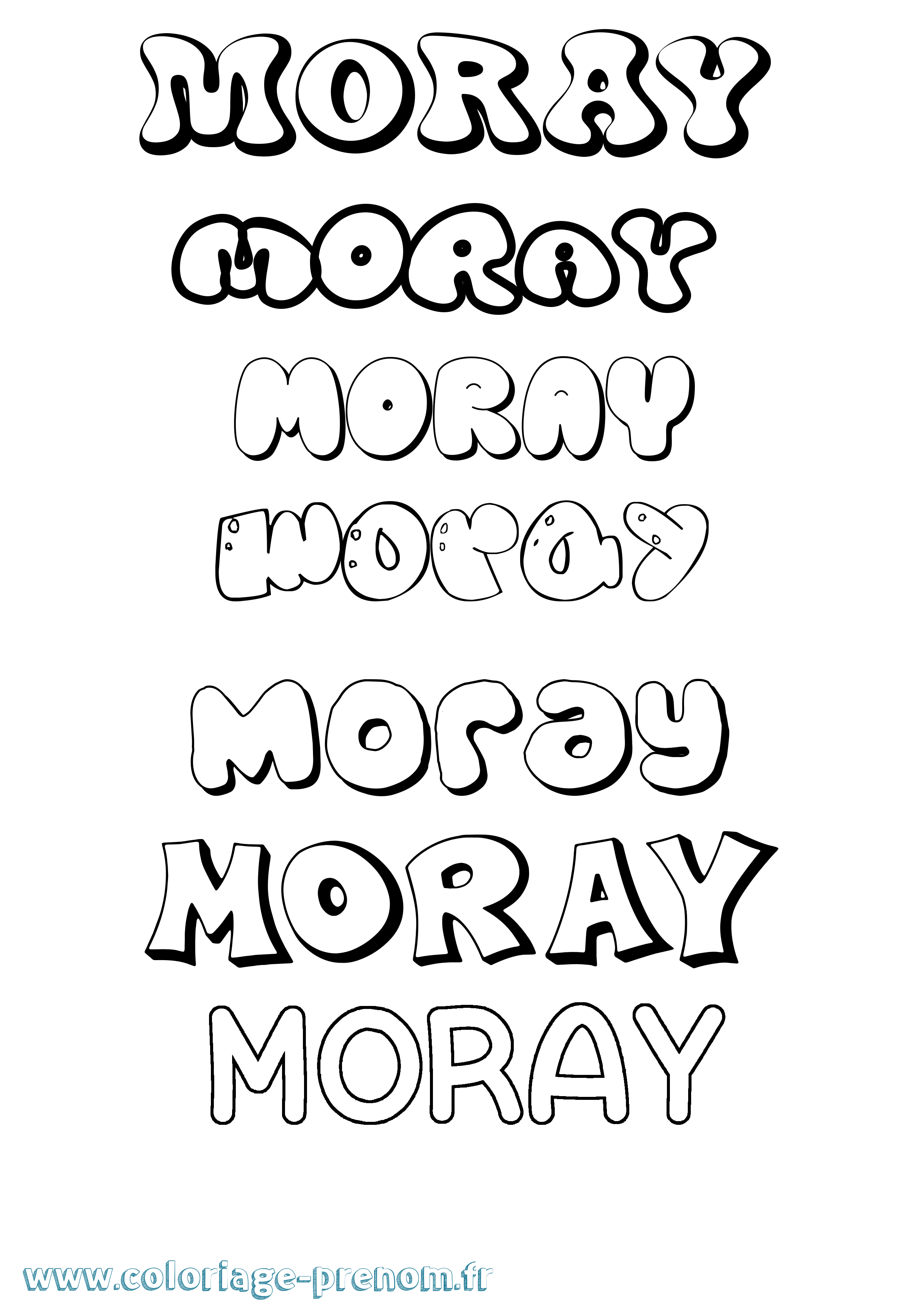Coloriage Moray Bubble Coloriage prénom Moray Bubble