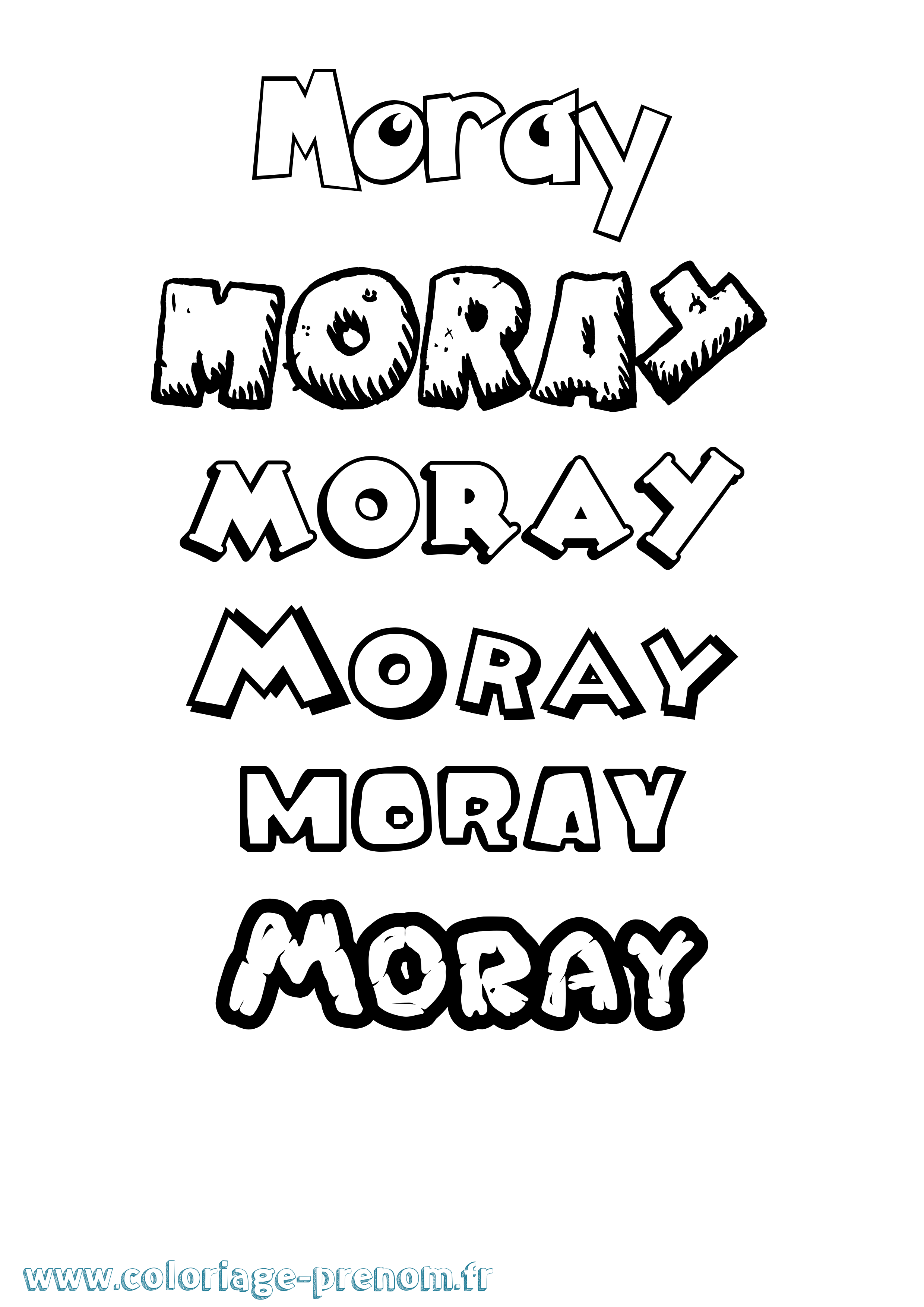 Coloriage Moray Dessin Animé Coloriage prénom Moray Dessin Animé