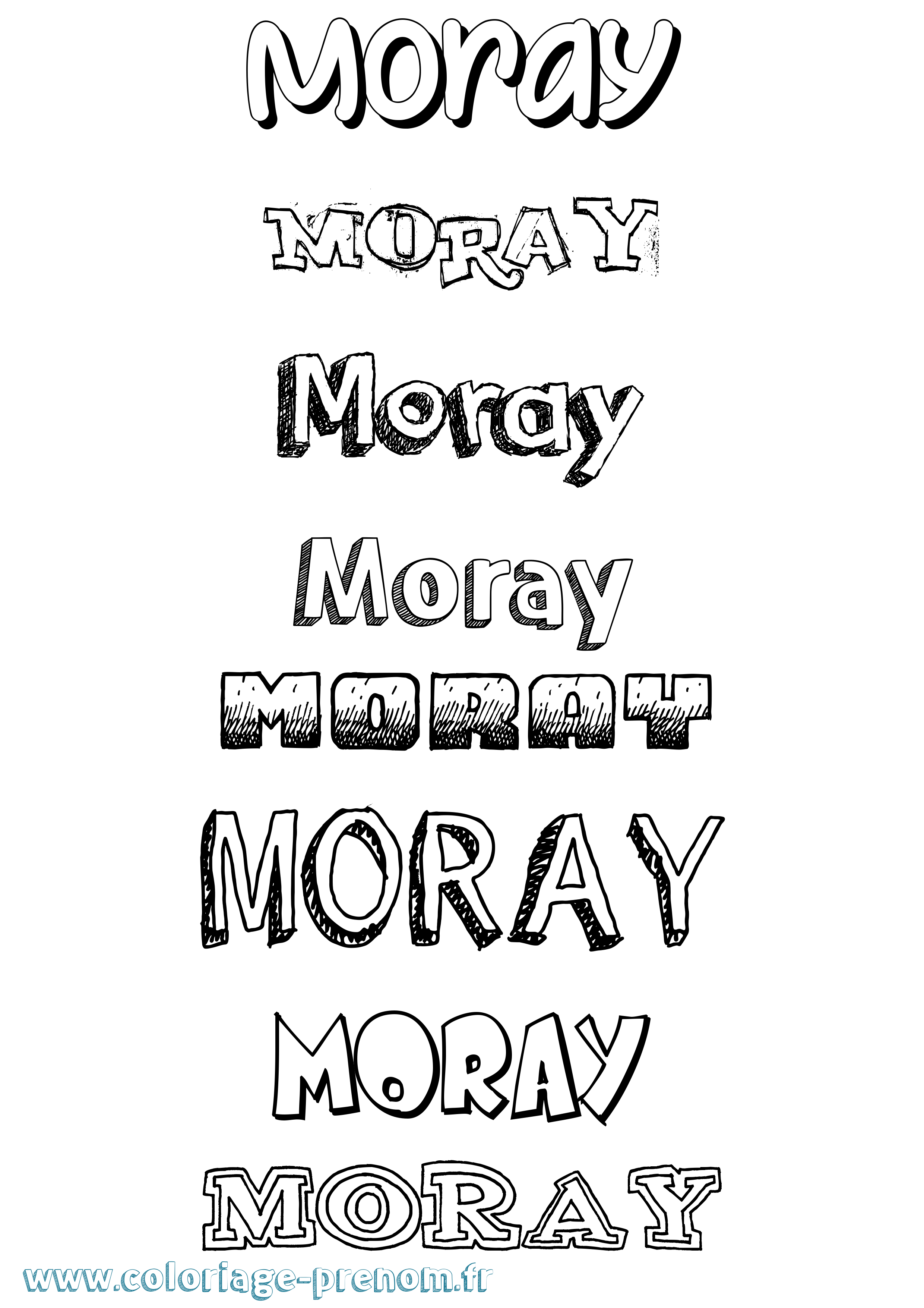 Coloriage Moray Dessiné Coloriage prénom Moray Dessiné