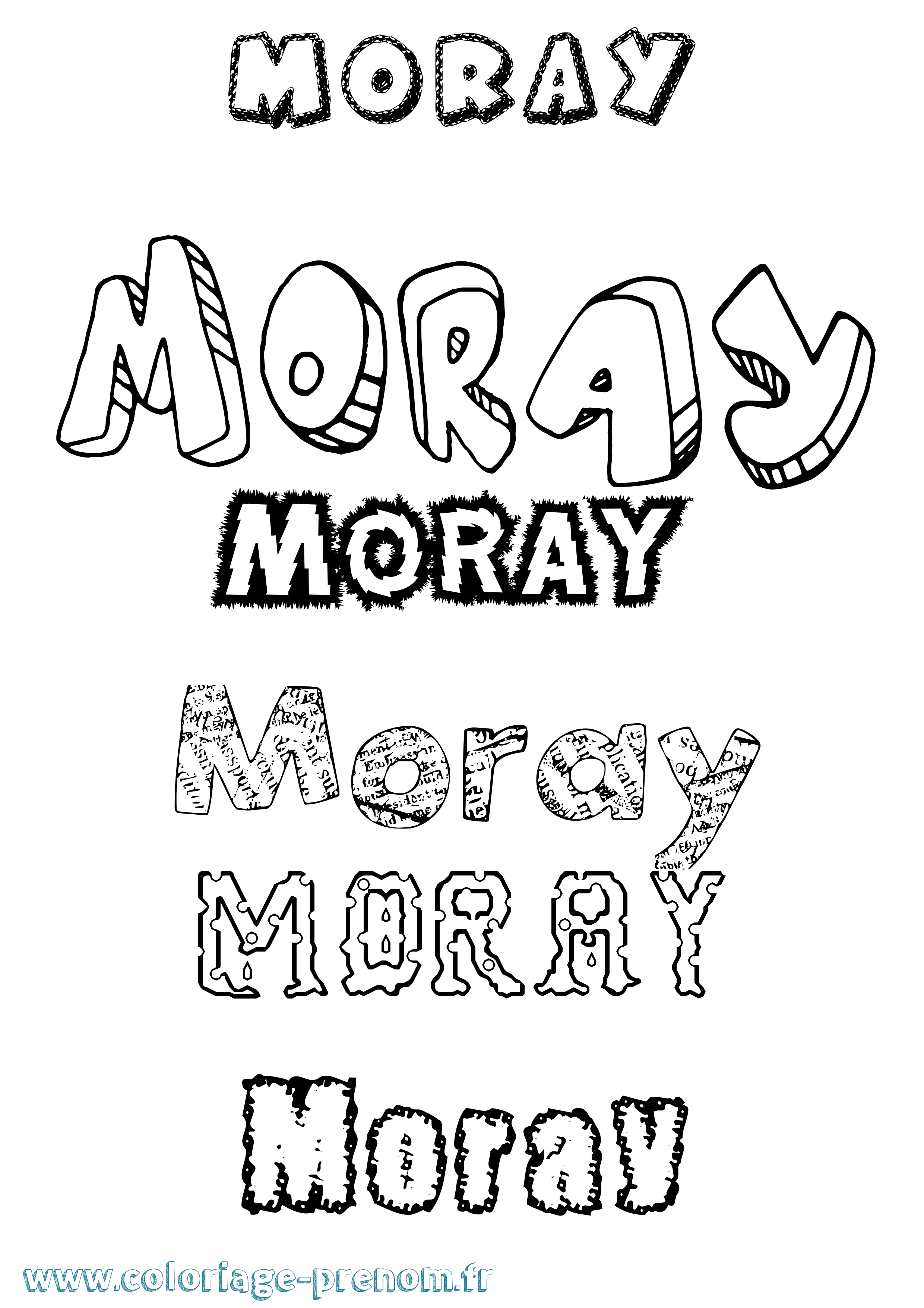 Coloriage Moray Destructuré Coloriage prénom Moray Destructuré