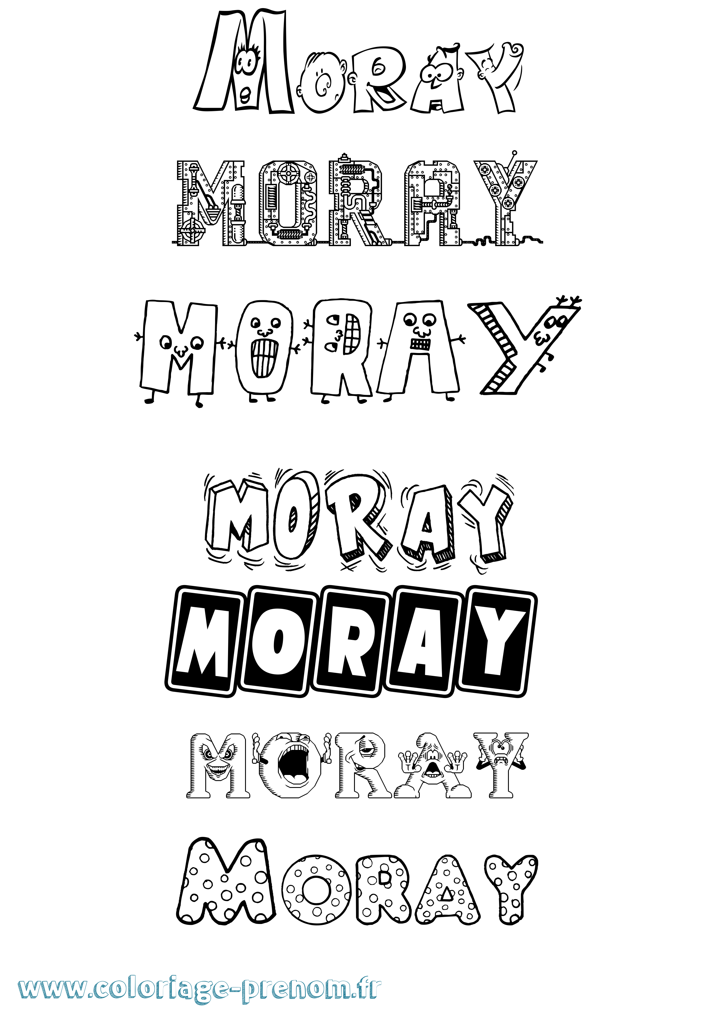 Coloriage Moray Fun Coloriage prénom Moray Fun