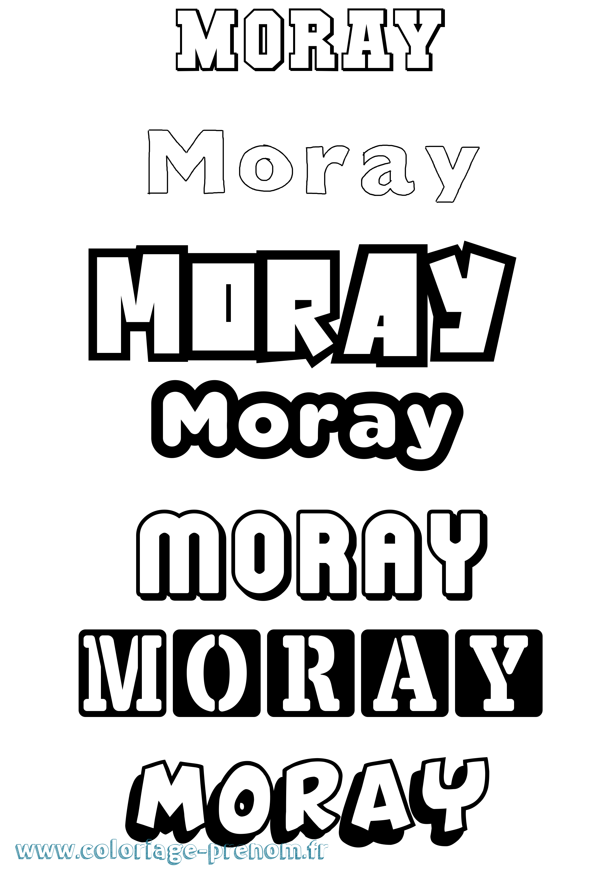 Coloriage Moray Simple Coloriage prénom Moray Simple