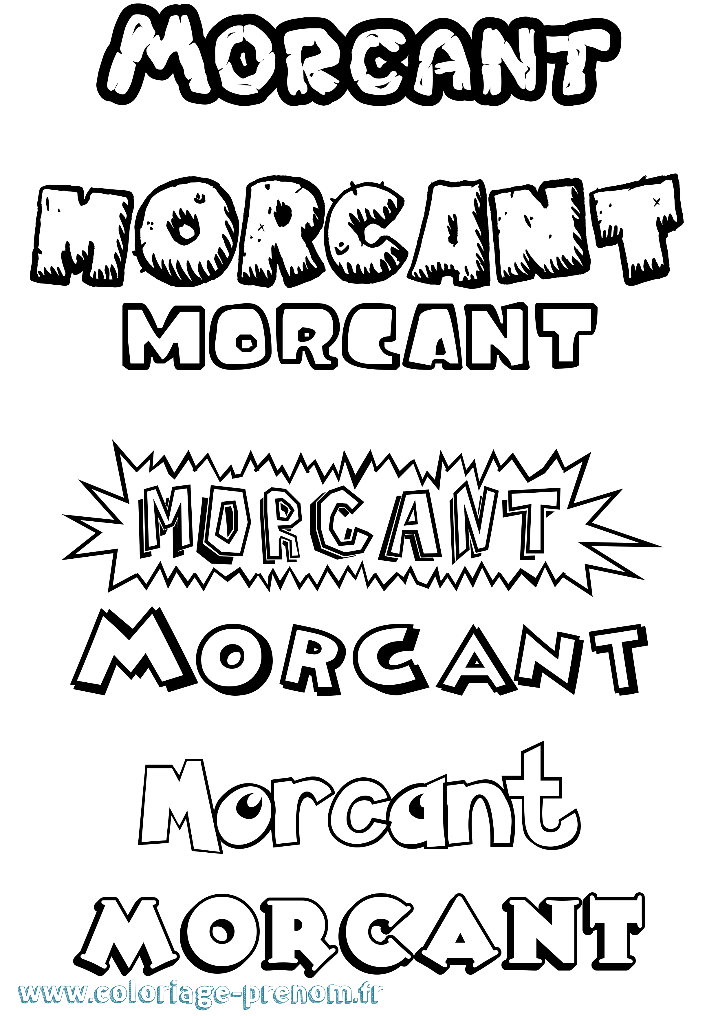 Coloriage Morcant Dessin Animé Coloriage prénom Morcant Dessin Animé