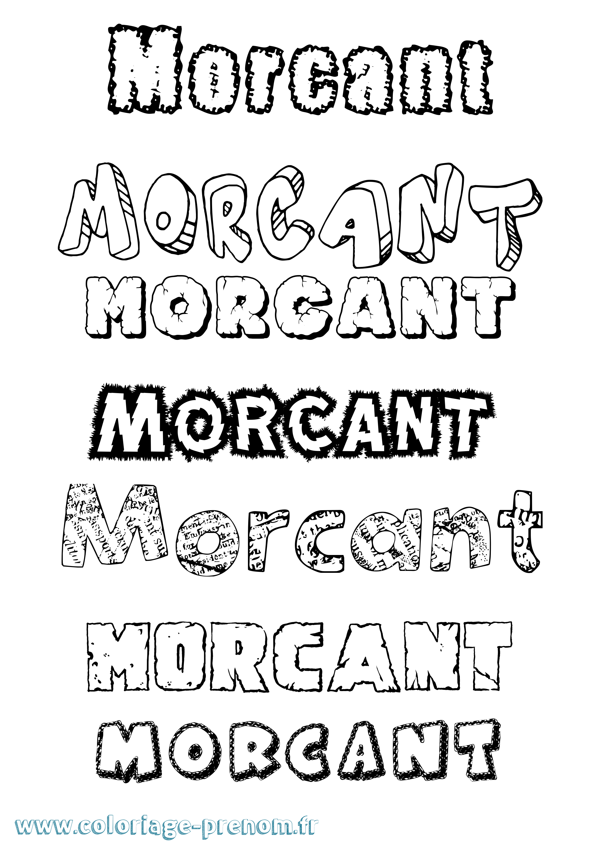 Coloriage Morcant Destructuré Coloriage prénom Morcant Destructuré