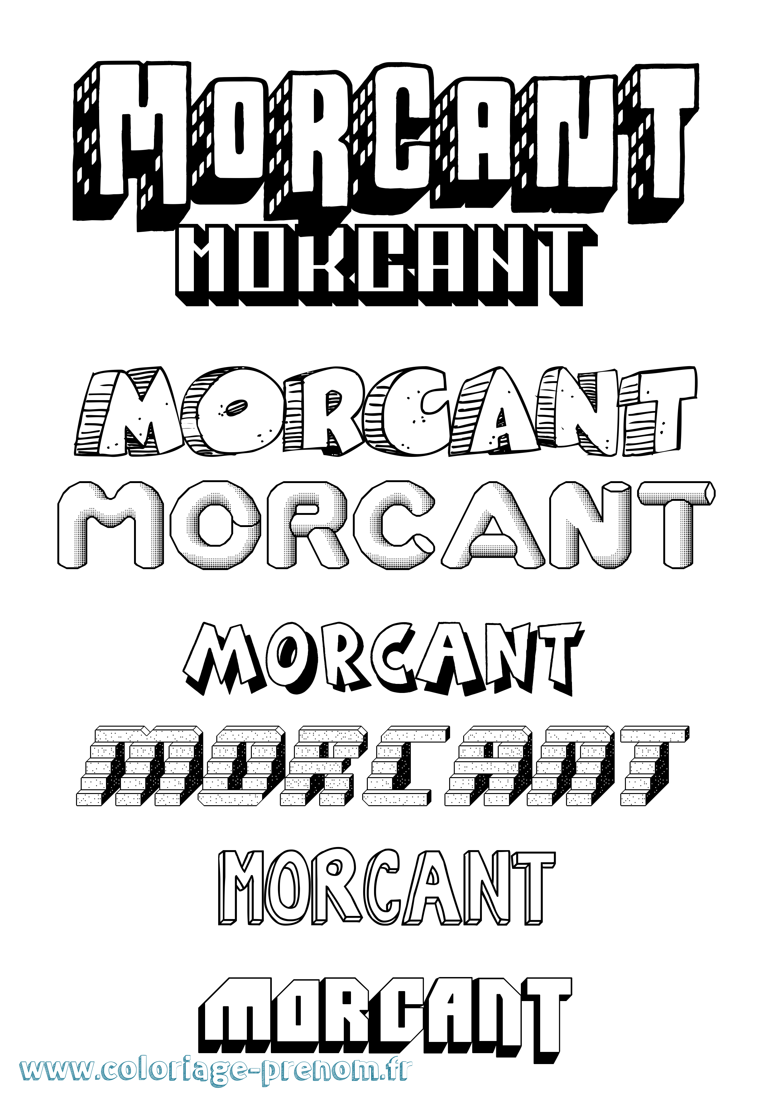 Coloriage Morcant Effet 3D Coloriage prénom Morcant Effet 3D
