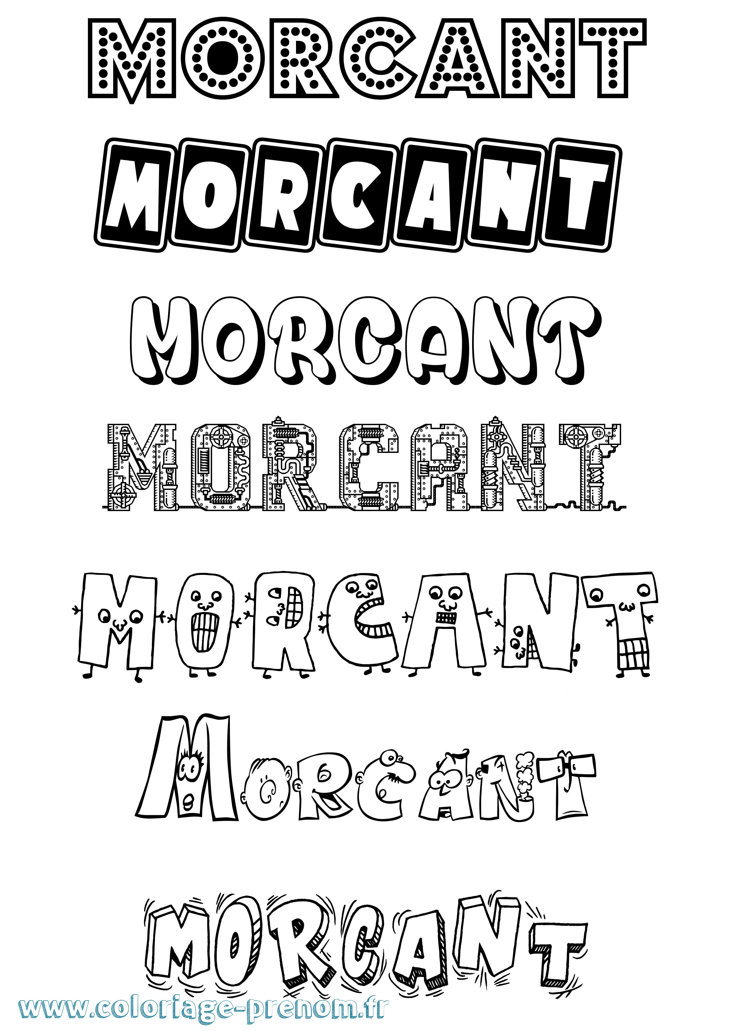 Coloriage Morcant Fun Coloriage prénom Morcant Fun