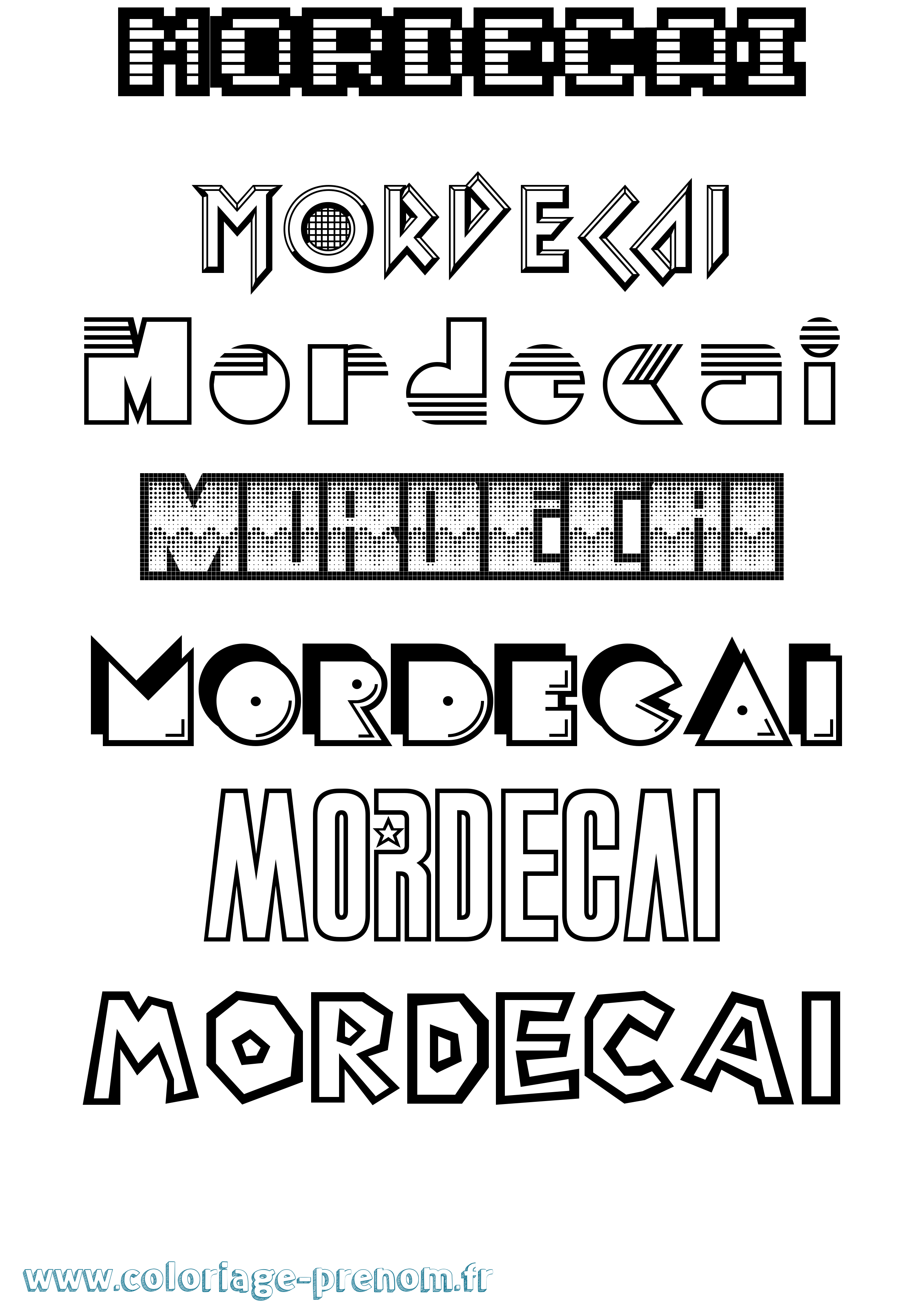 Coloriage Mordecai Jeux Vidéos Coloriage prénom Mordecai Jeux Vidéos