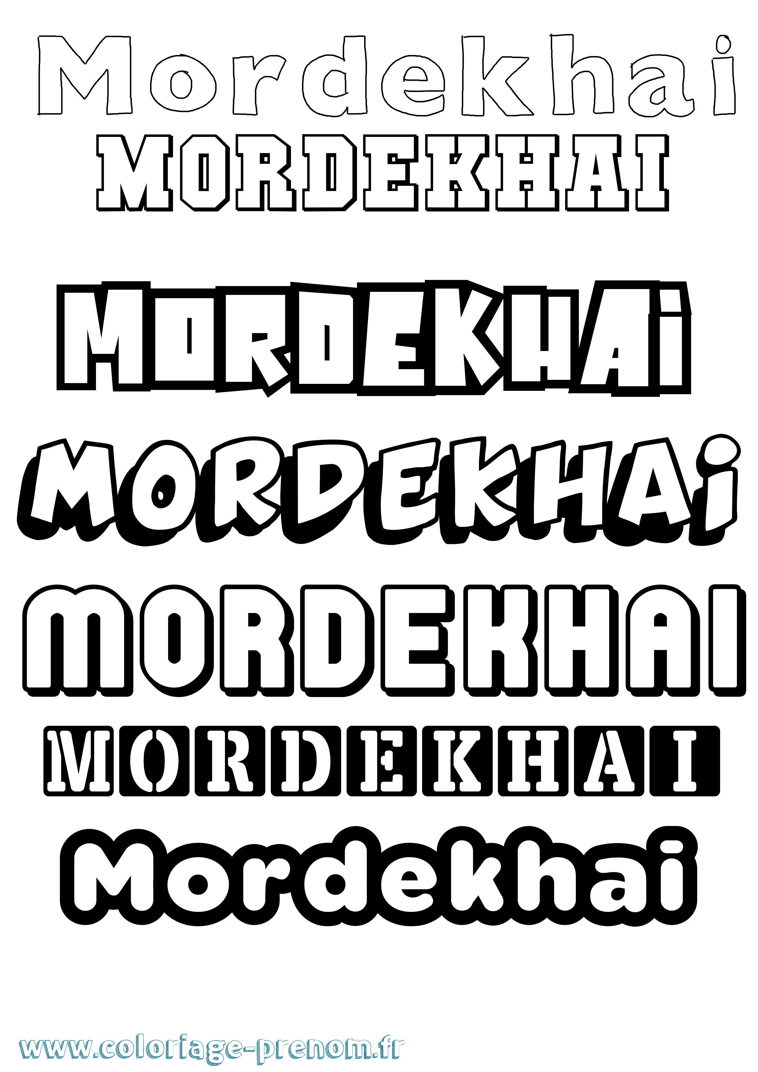 Coloriage Mordekhai Simple Coloriage prénom Mordekhai Simple