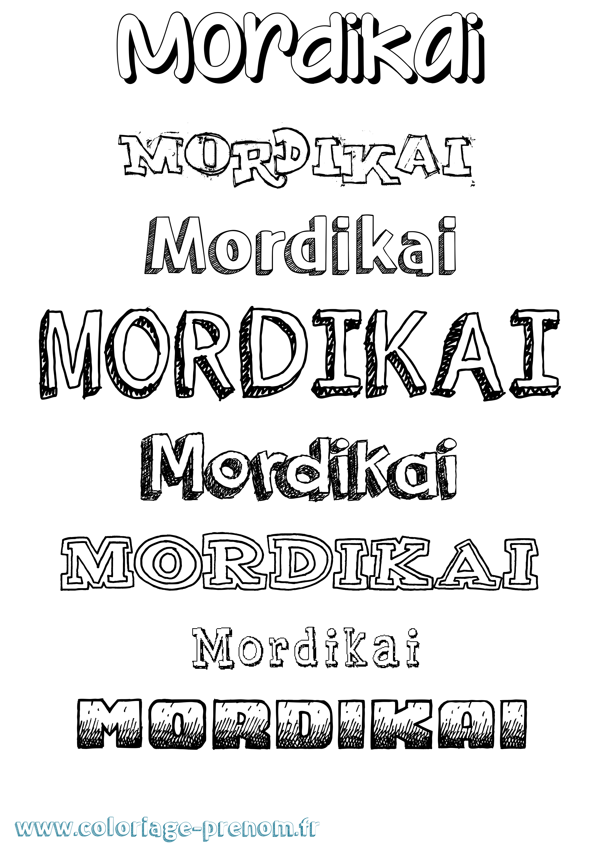 Coloriage Mordikai Dessiné Coloriage prénom Mordikai Dessiné