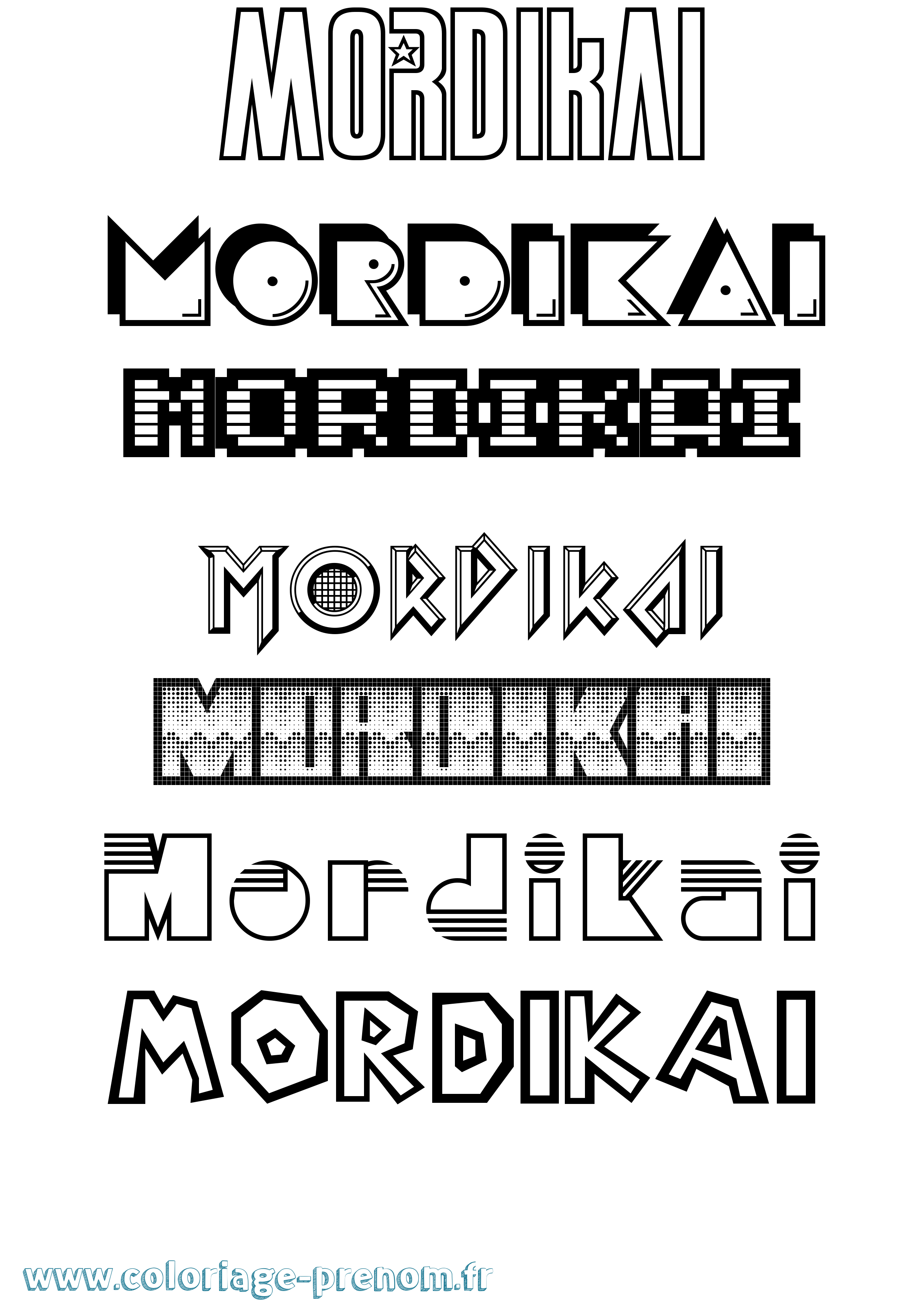 Coloriage Mordikai Jeux Vidéos Coloriage prénom Mordikai Jeux Vidéos