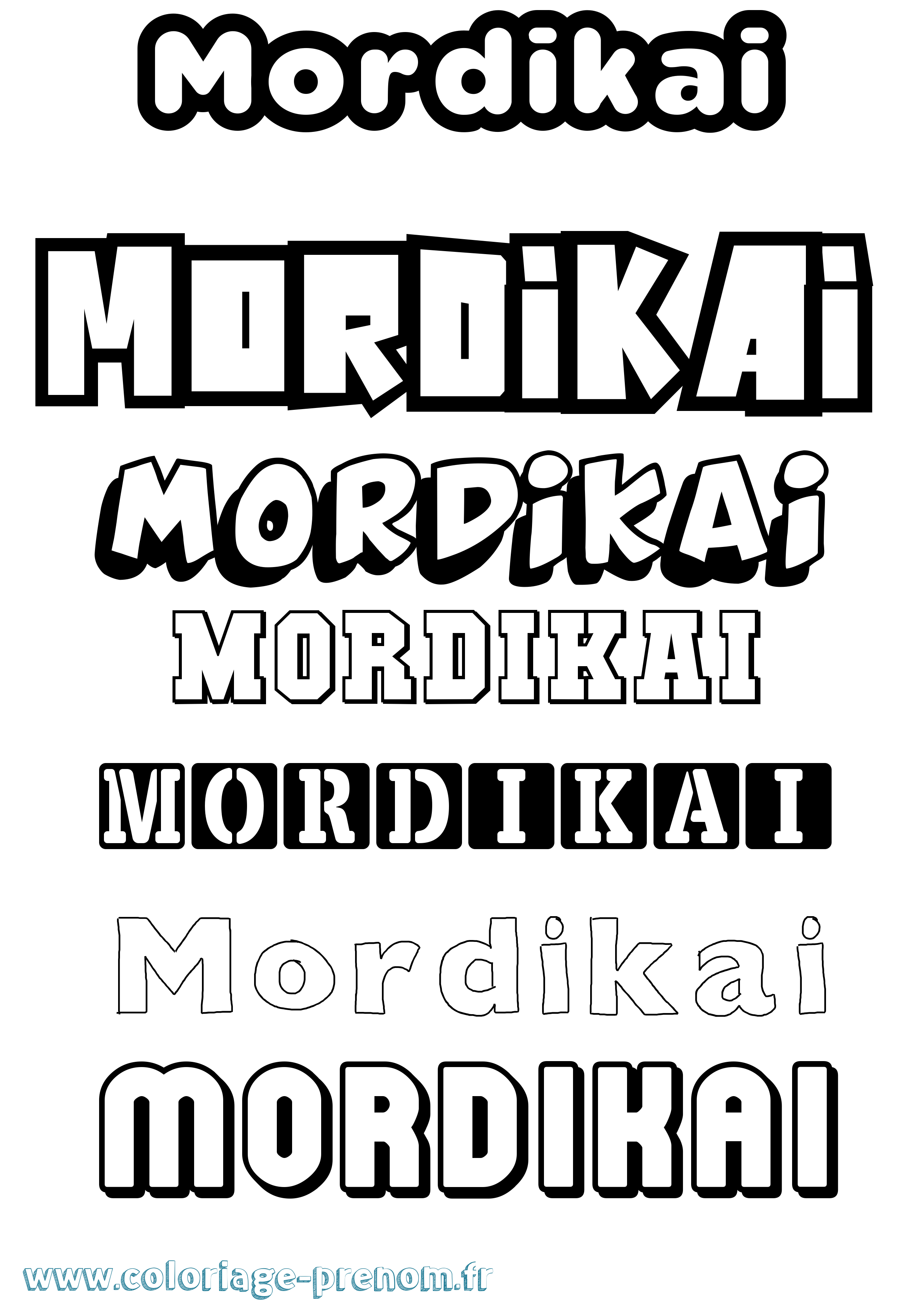 Coloriage Mordikai Simple Coloriage prénom Mordikai Simple