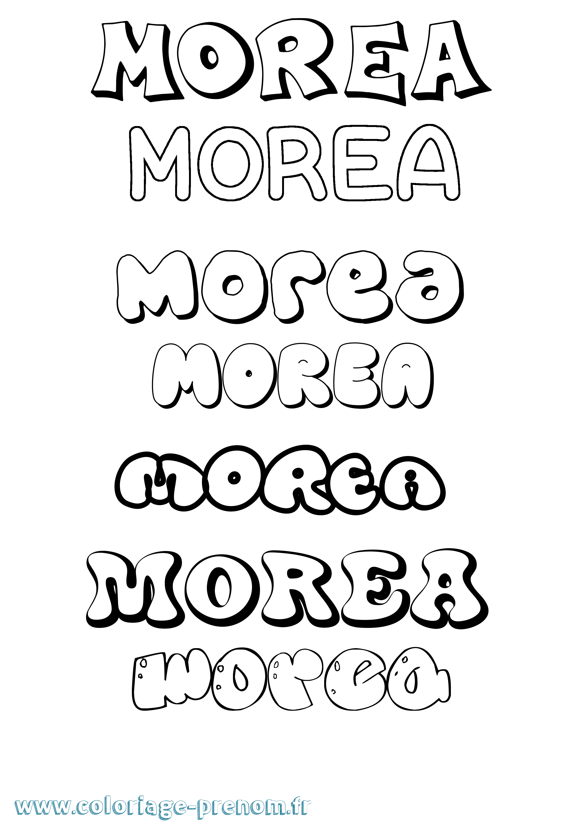 Coloriage Morea Bubble Coloriage prénom Morea Bubble