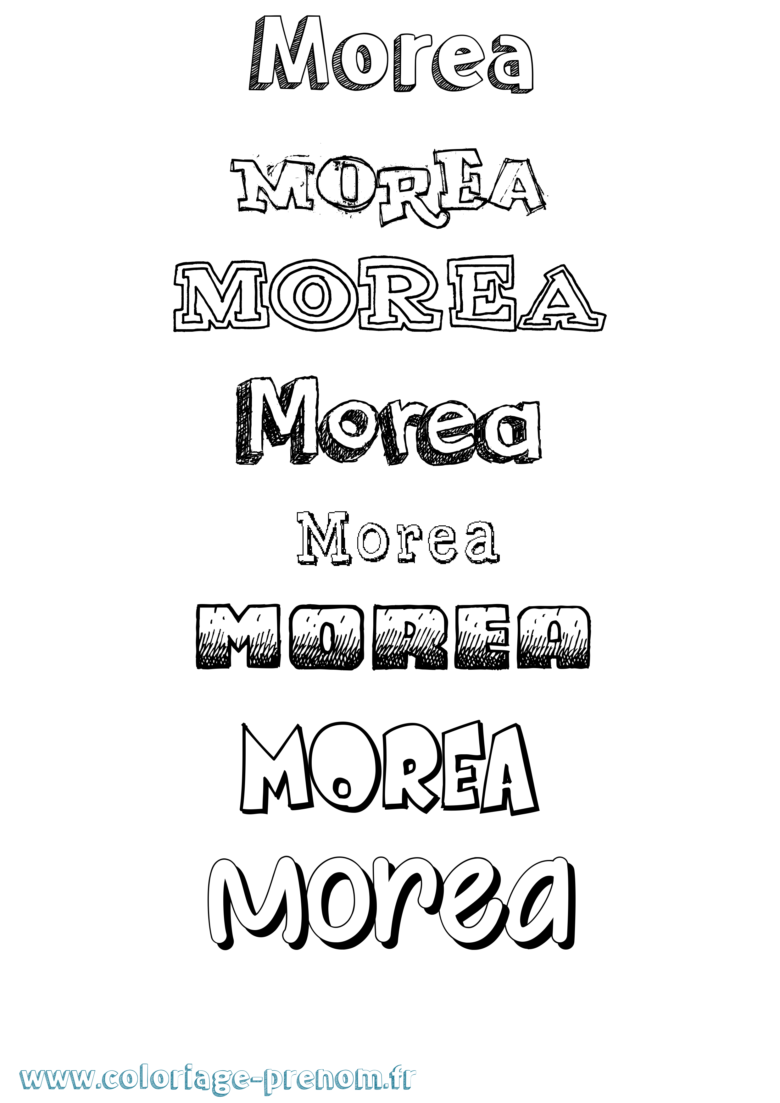 Coloriage Morea Dessiné Coloriage prénom Morea Dessiné