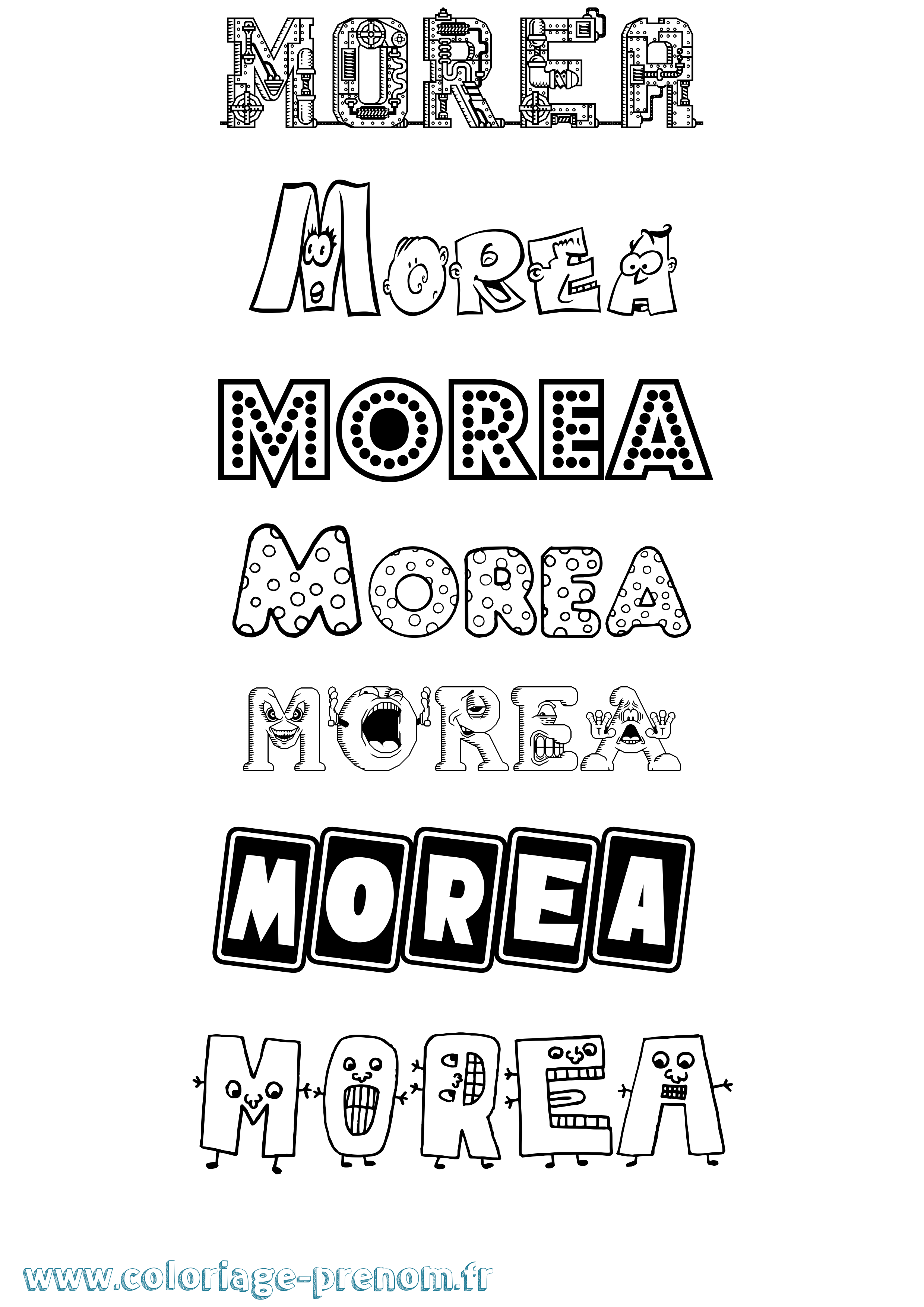 Coloriage Morea Fun Coloriage prénom Morea Fun