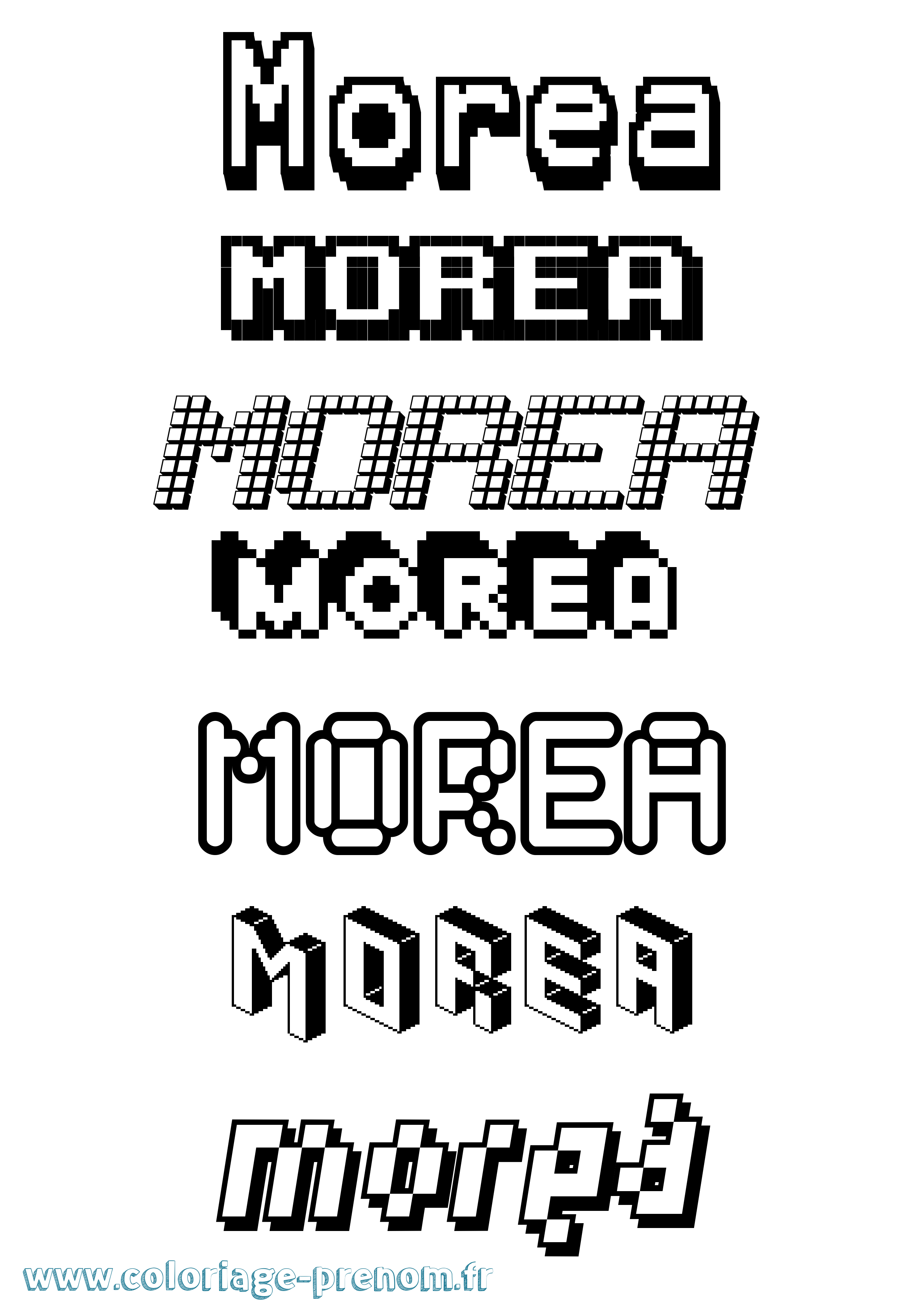 Coloriage Morea Pixel Coloriage prénom Morea Pixel