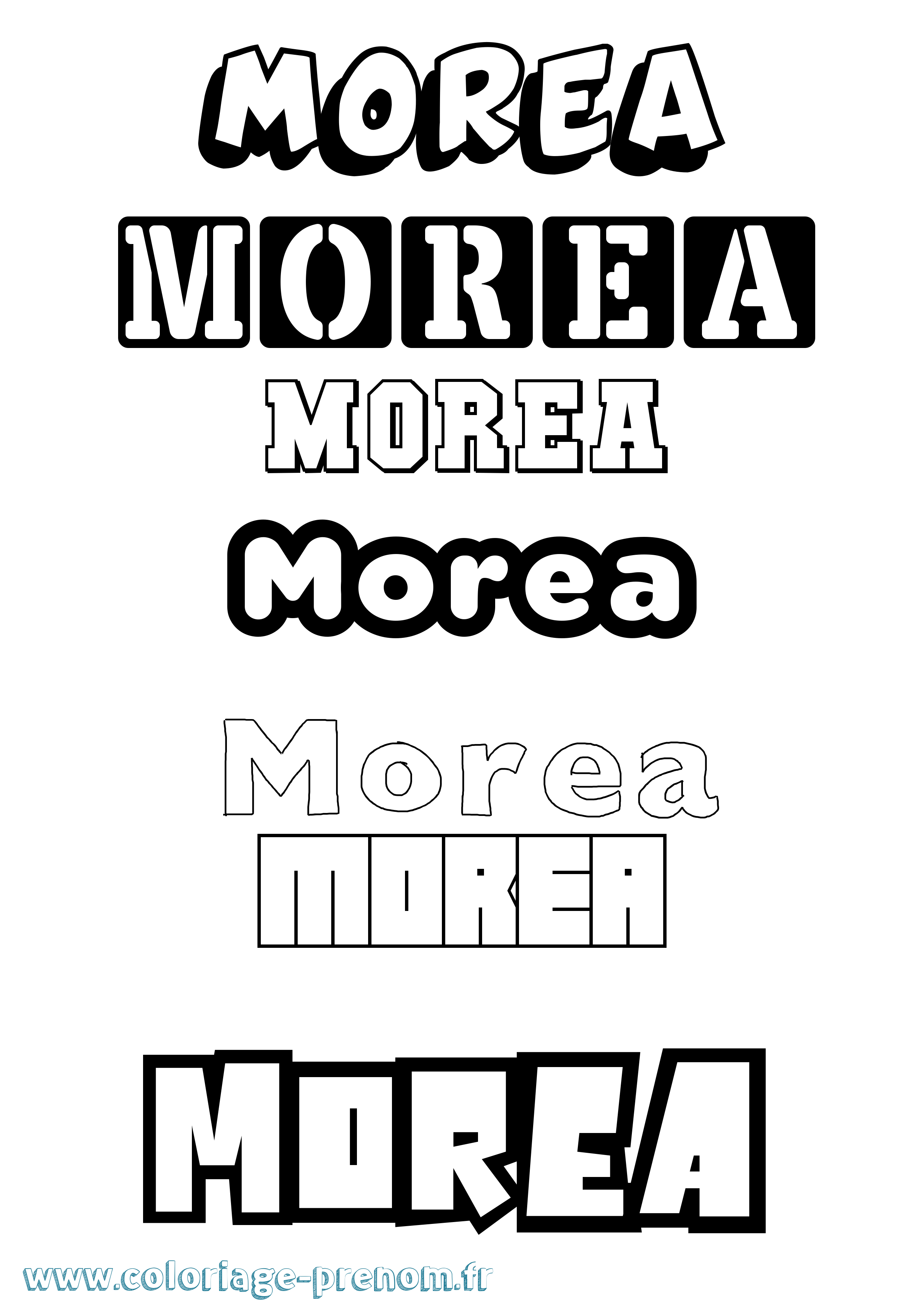 Coloriage Morea Simple Coloriage prénom Morea Simple