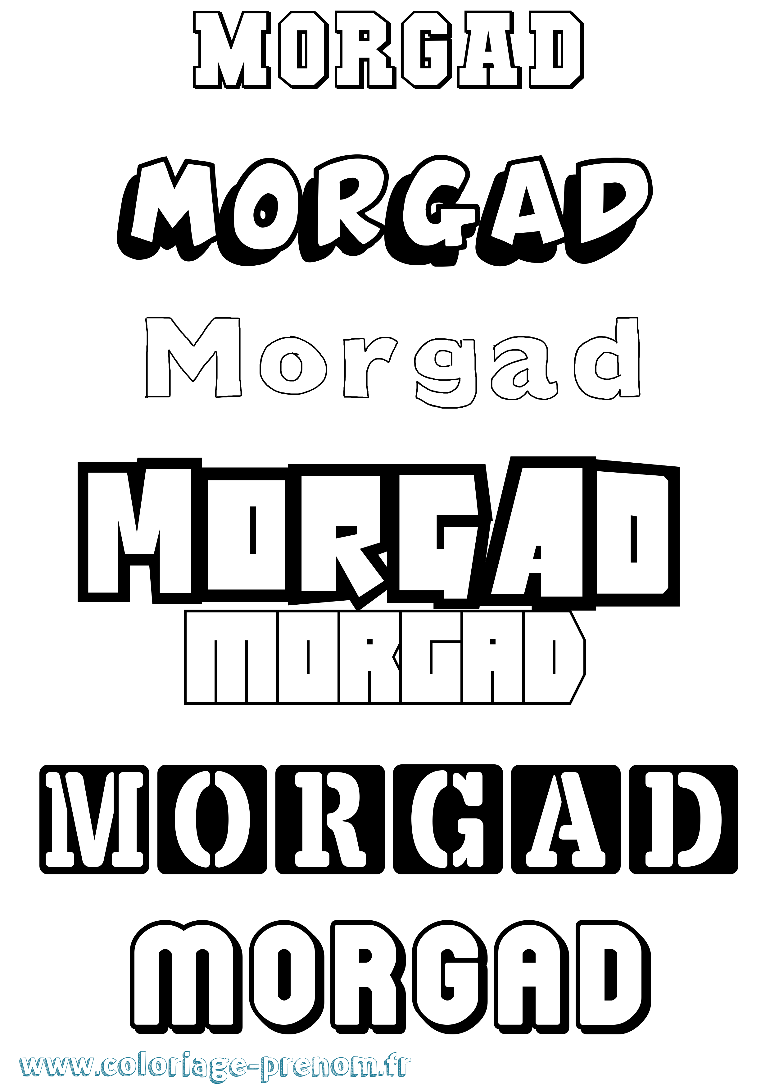 Coloriage Morgad Simple Coloriage prénom Morgad Simple