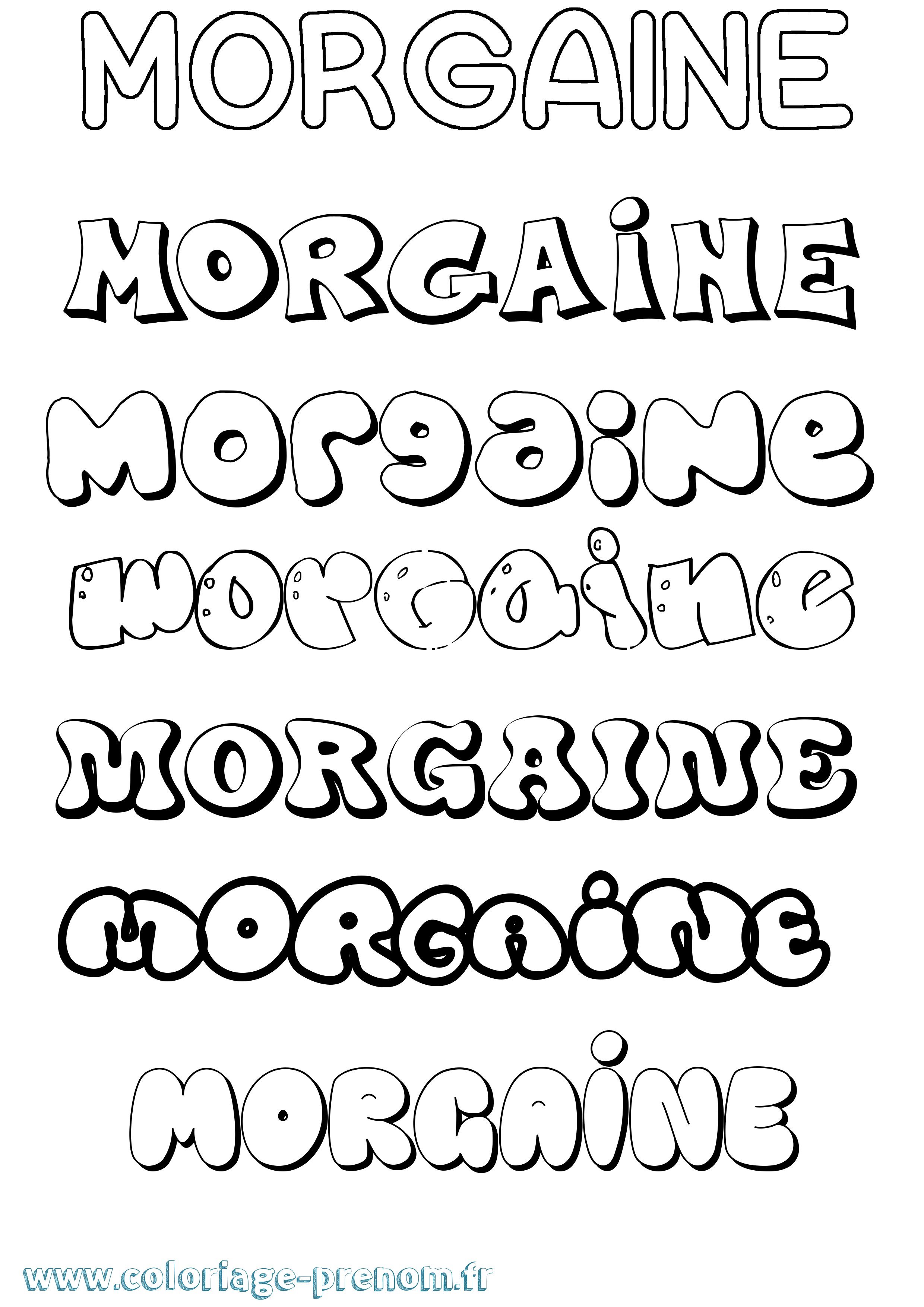 Coloriage Morgaine Bubble Coloriage prénom Morgaine Bubble