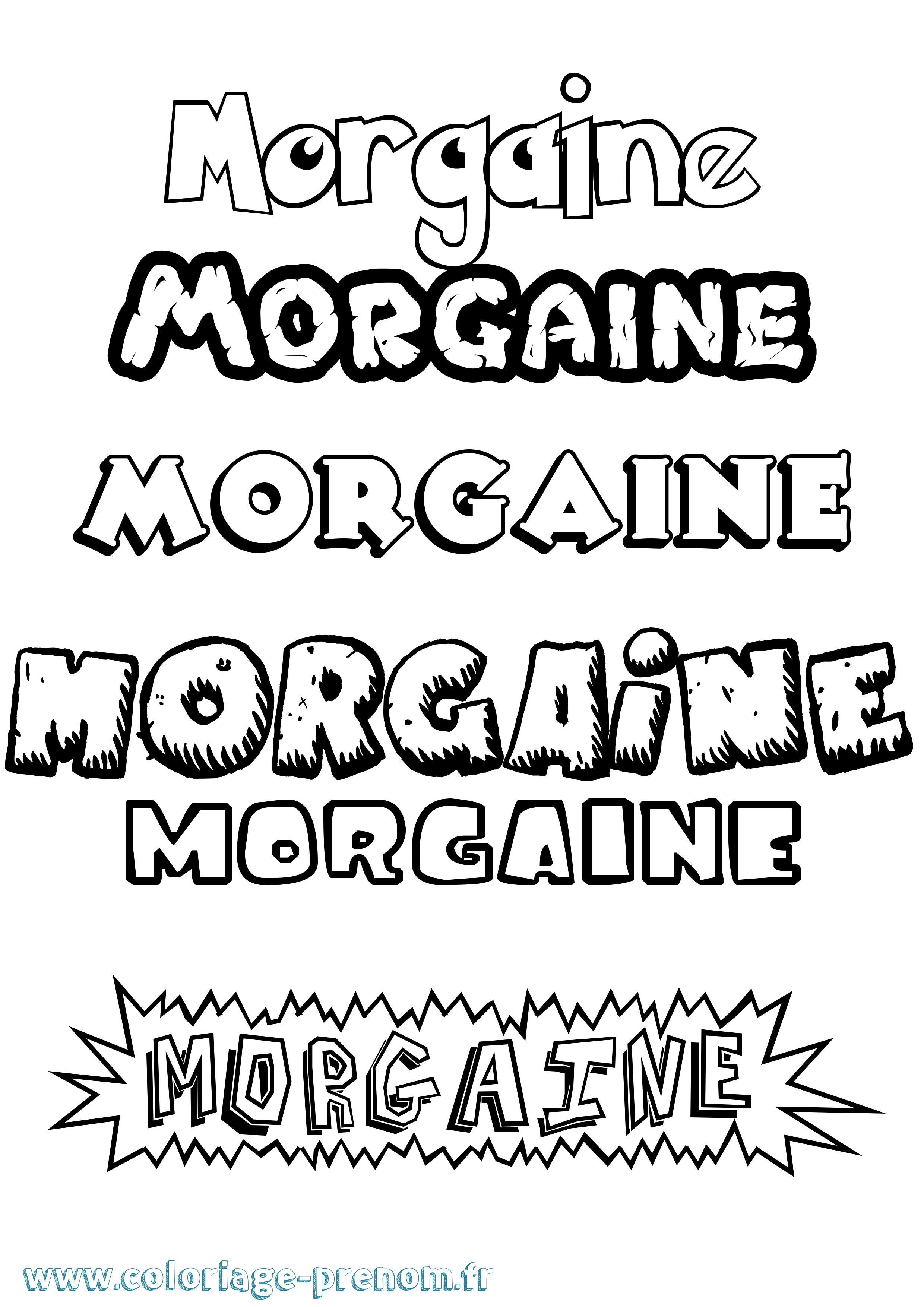 Coloriage Morgaine Dessin Animé Coloriage prénom Morgaine Dessin Animé