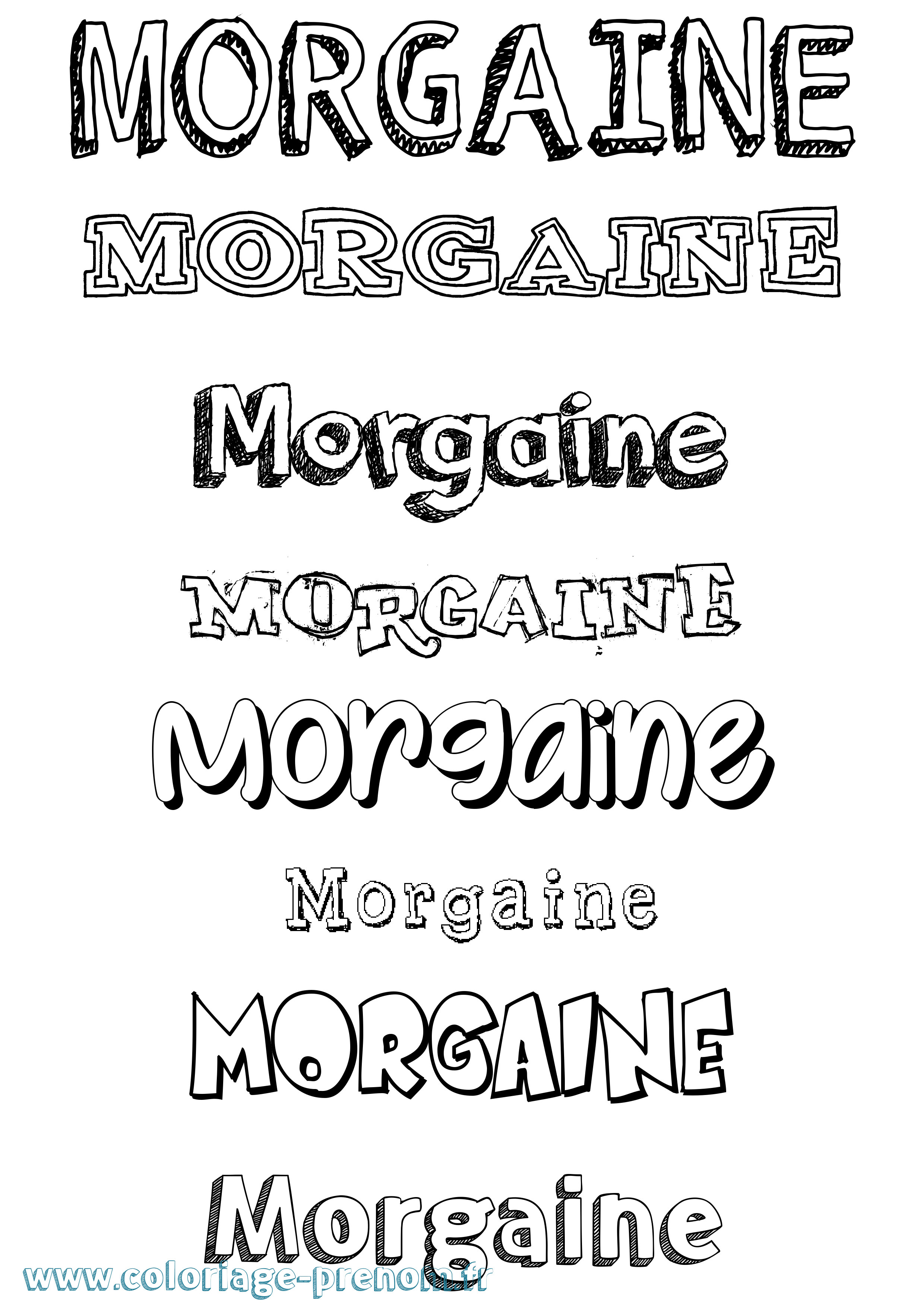 Coloriage Morgaine Dessiné Coloriage prénom Morgaine Dessiné