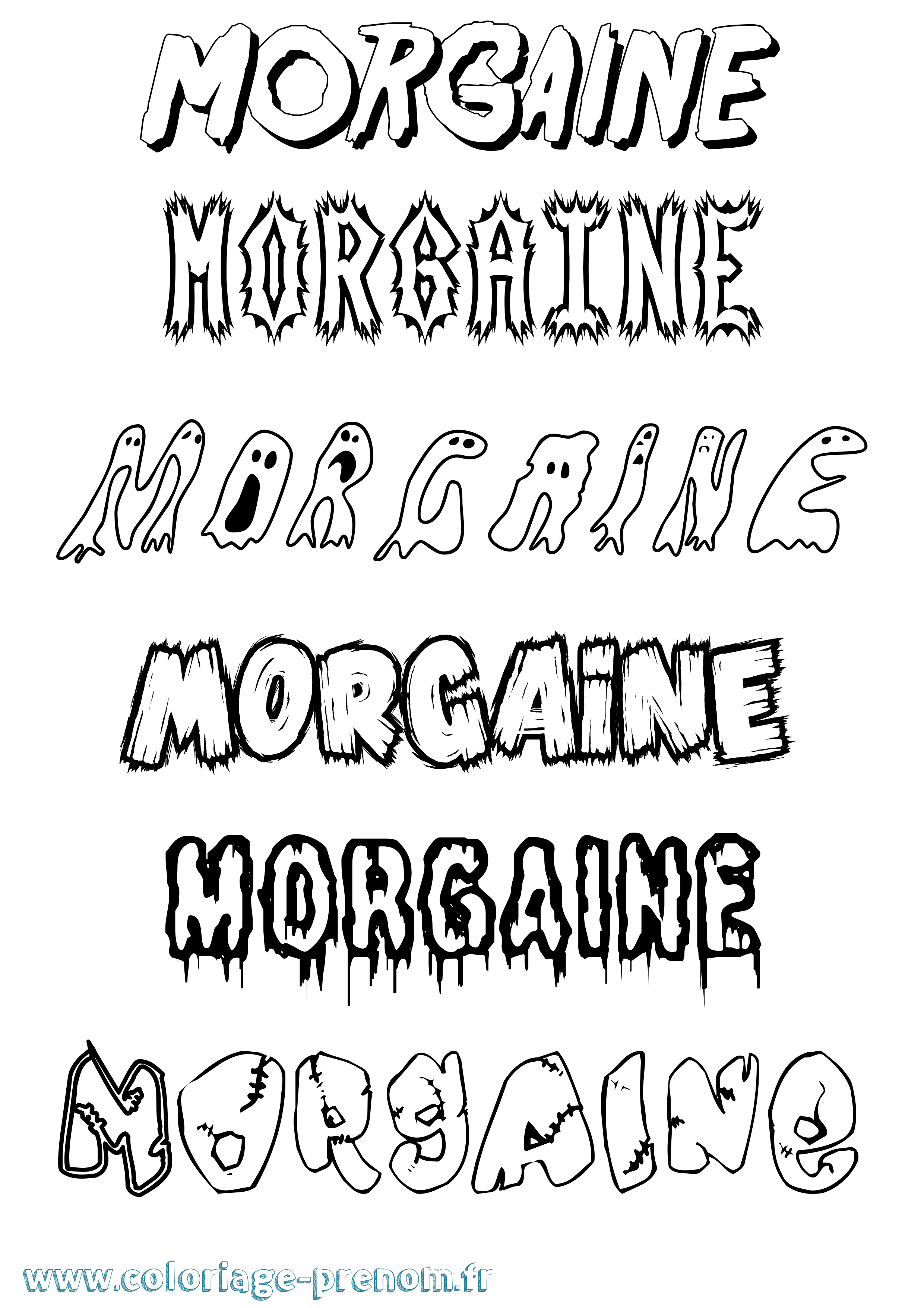 Coloriage Morgaine Frisson Coloriage prénom Morgaine Frisson