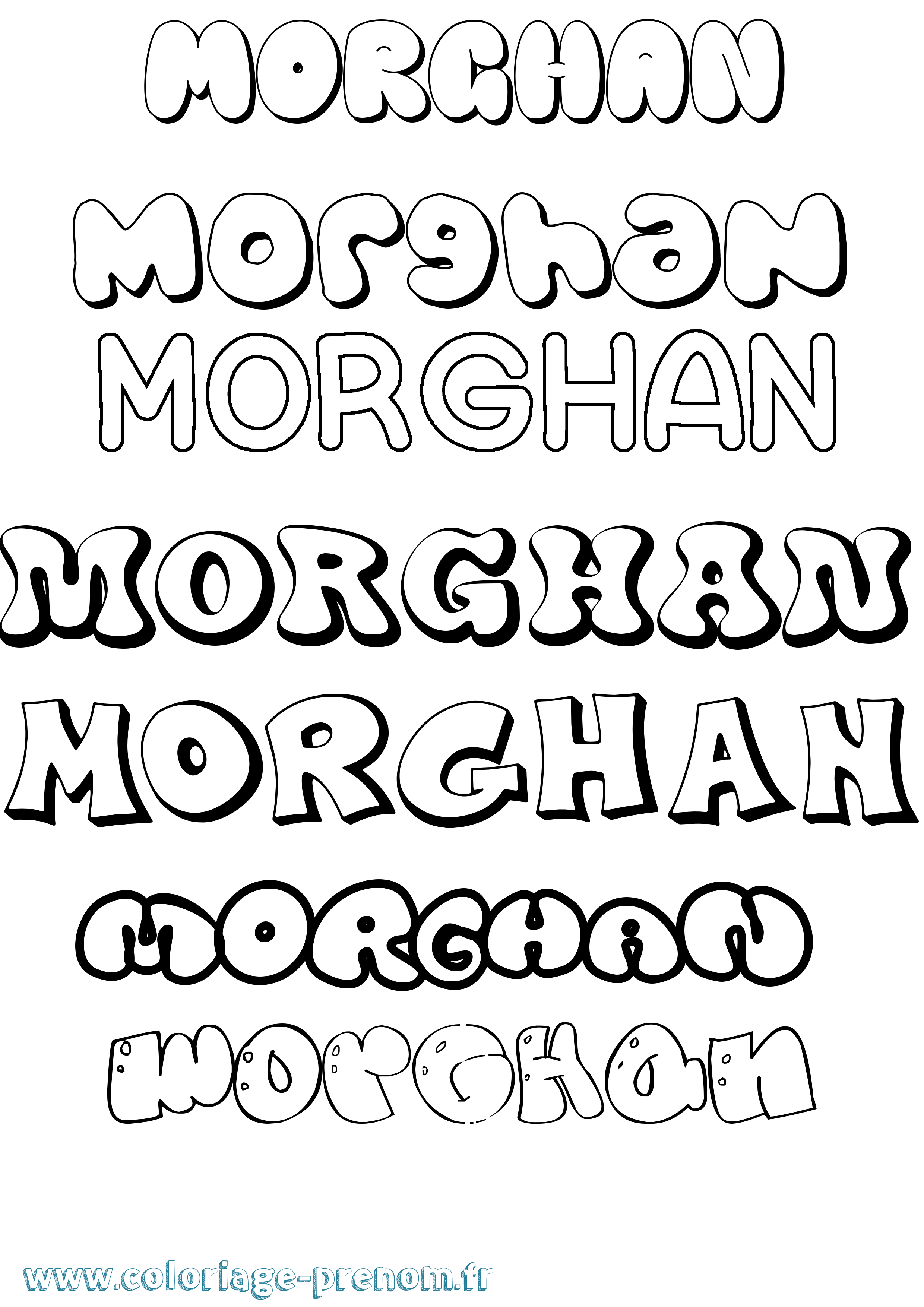 Coloriage Morghan Bubble Coloriage prénom Morghan Bubble