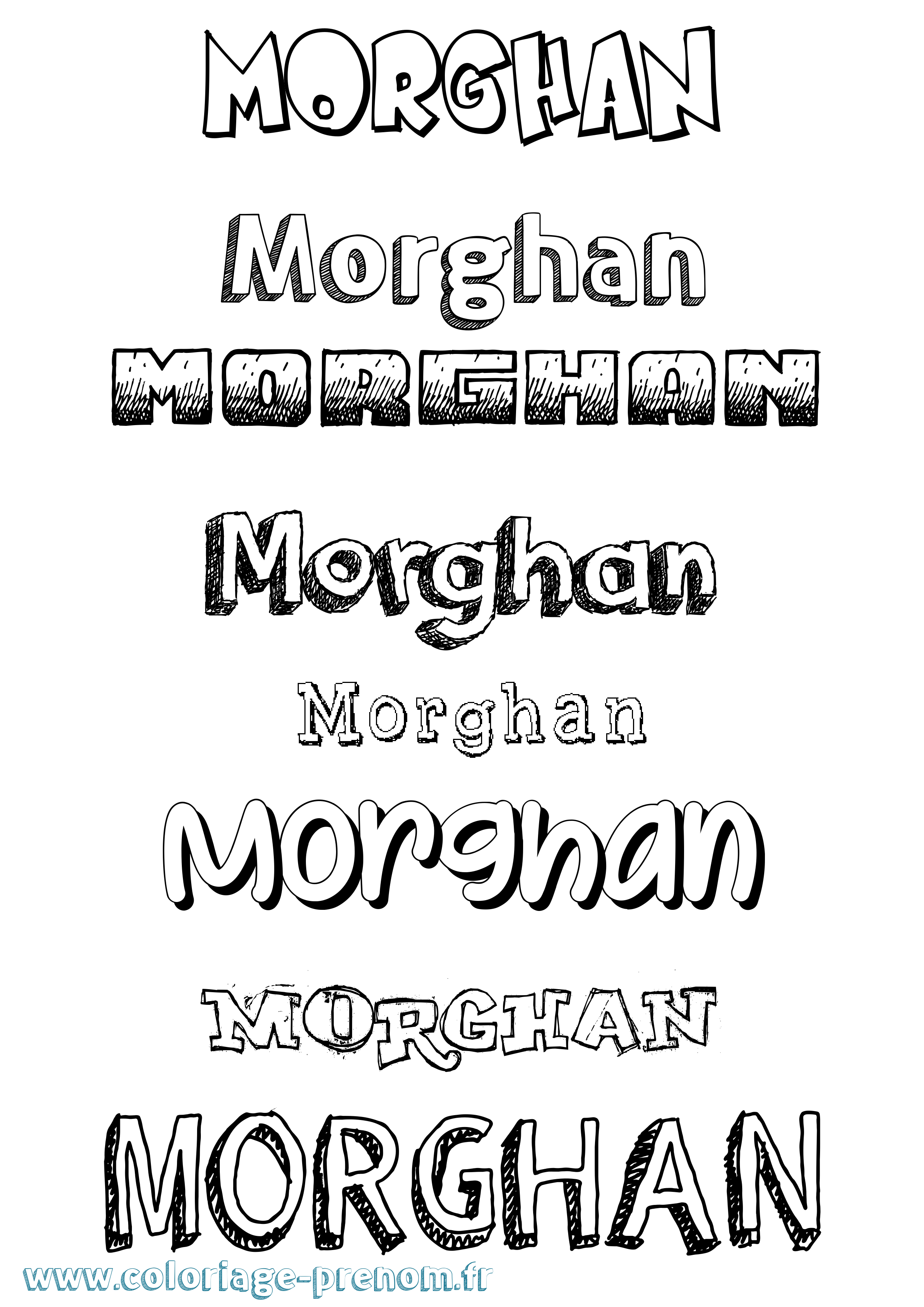 Coloriage Morghan Dessiné Coloriage prénom Morghan Dessiné