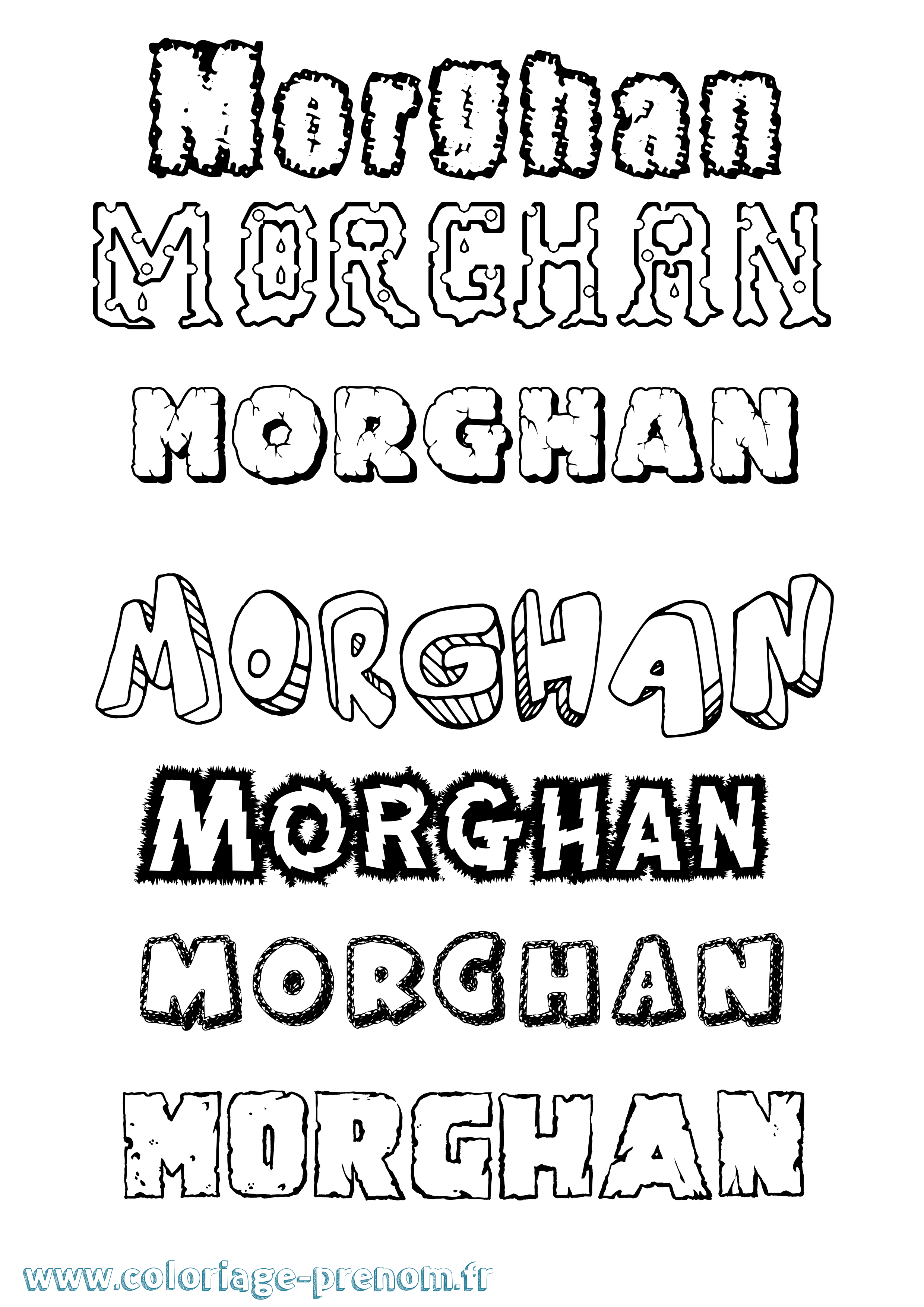 Coloriage Morghan Destructuré Coloriage prénom Morghan Destructuré