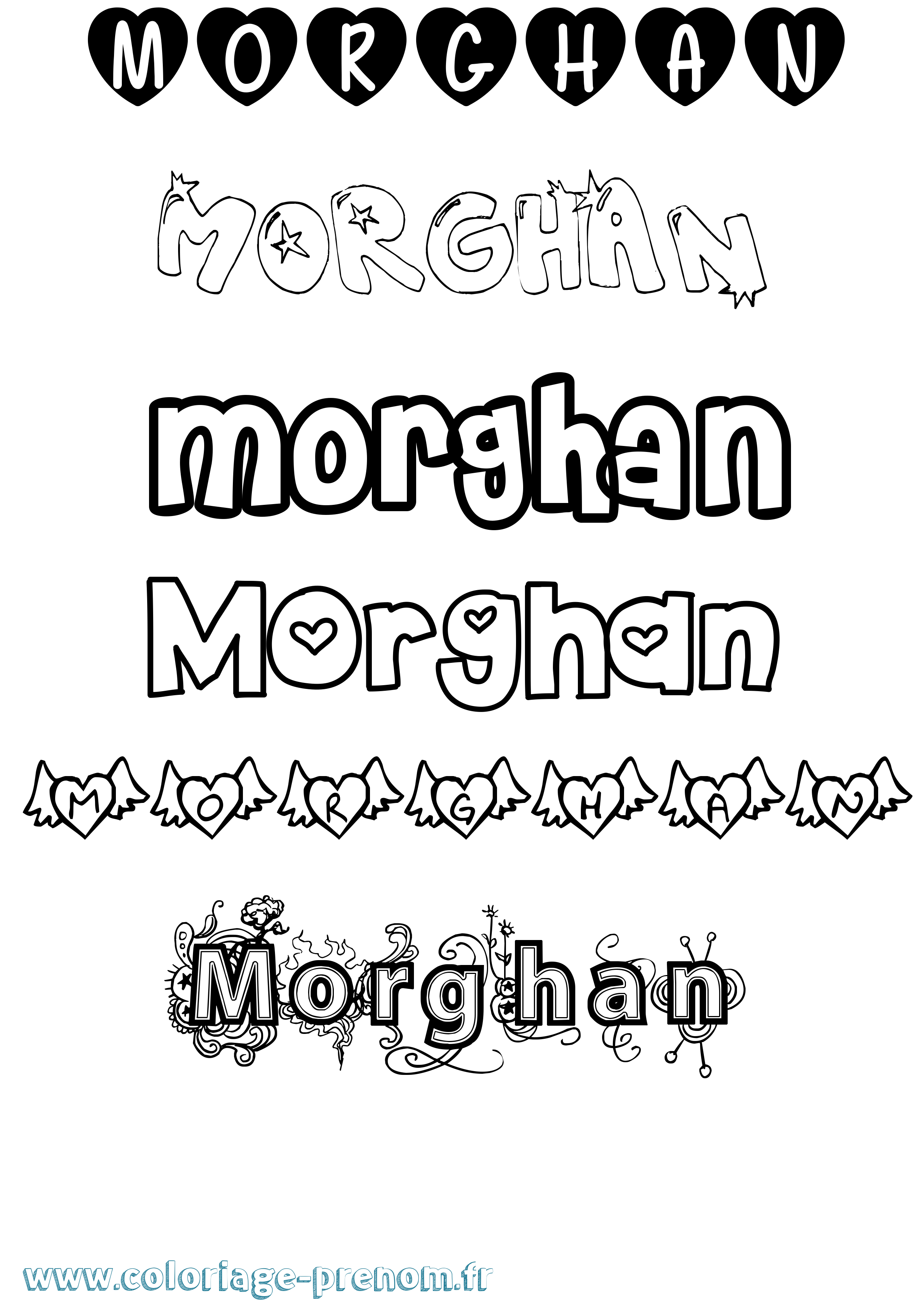 Coloriage Morghan Girly Coloriage prénom Morghan Girly