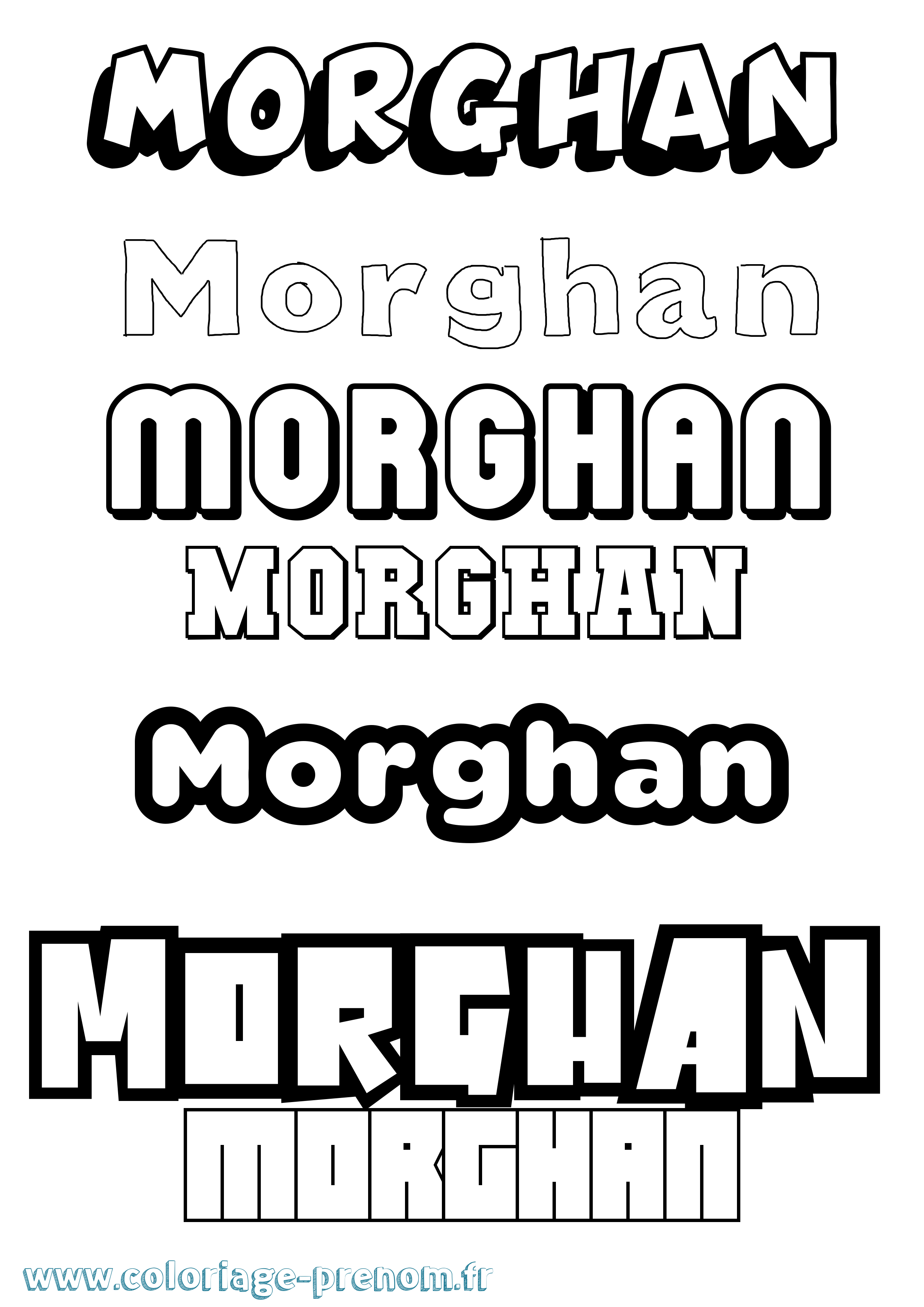 Coloriage Morghan Simple Coloriage prénom Morghan Simple