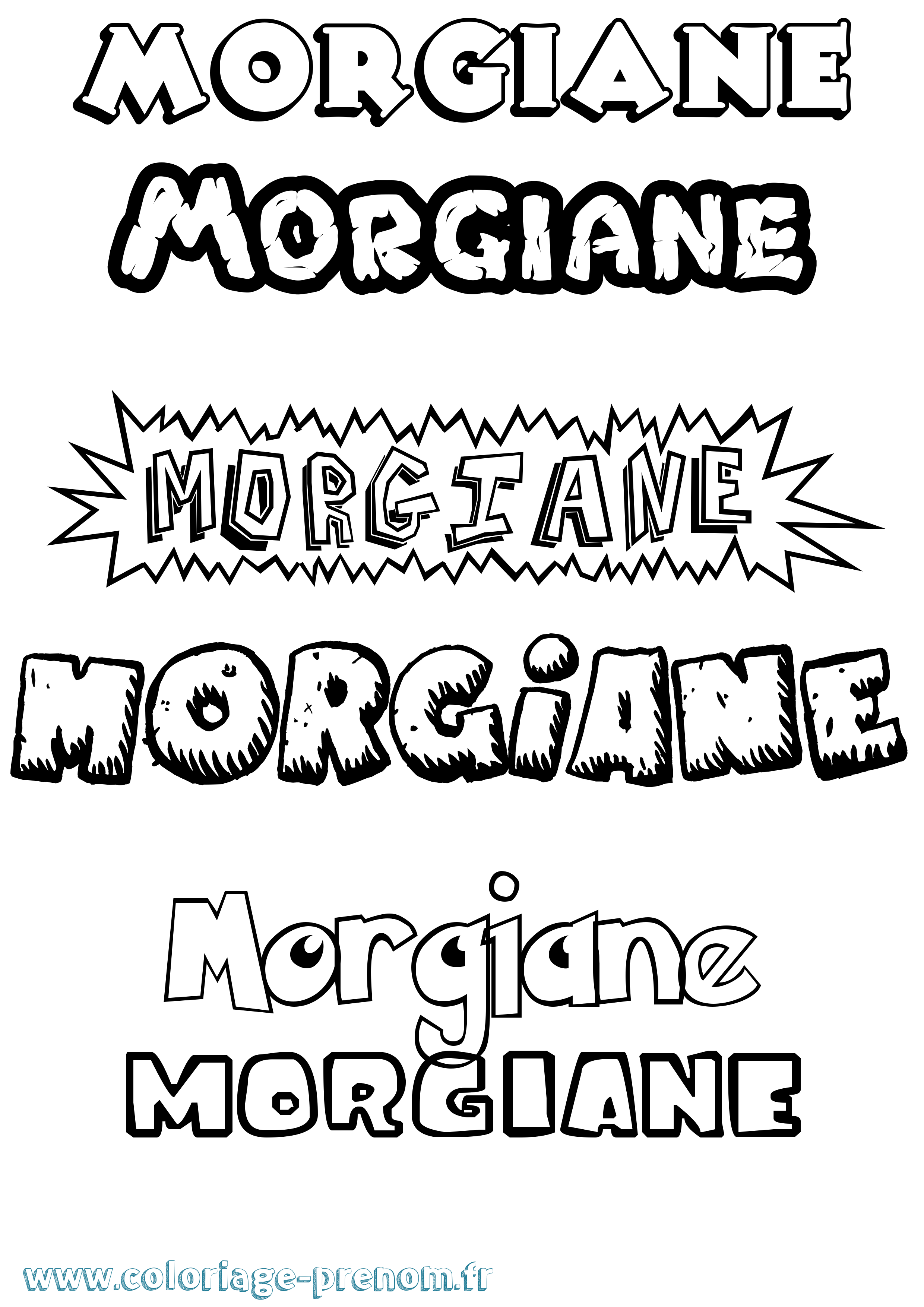 Coloriage Morgiane Dessin Animé Coloriage prénom Morgiane Dessin Animé