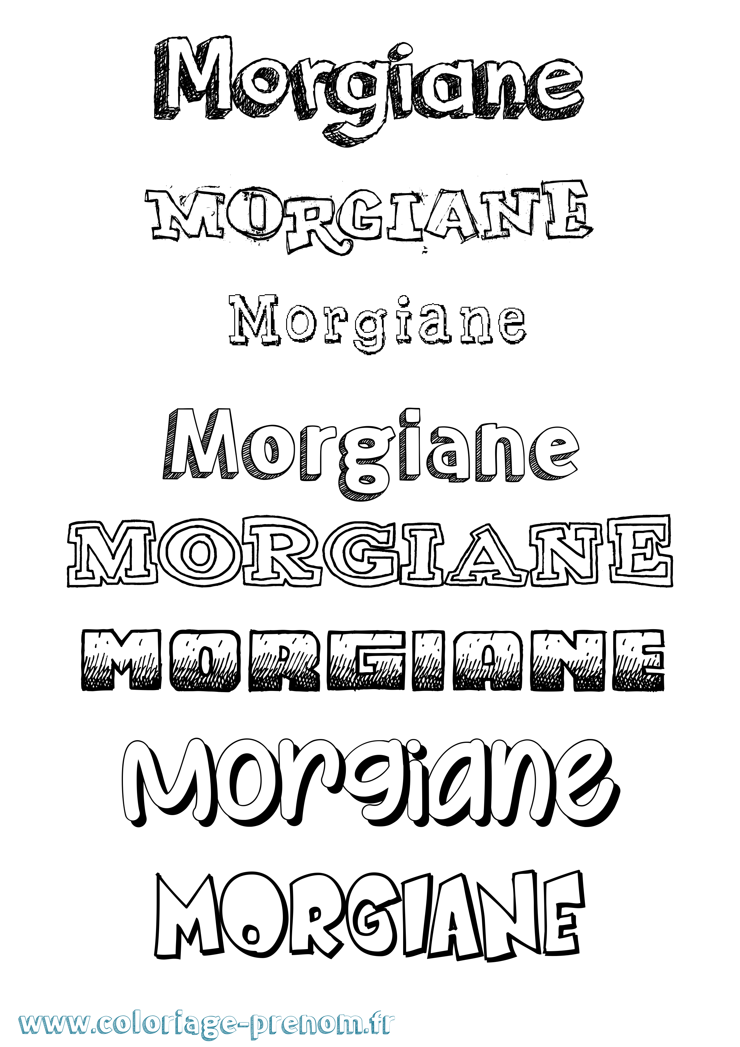 Coloriage Morgiane Dessiné Coloriage prénom Morgiane Dessiné