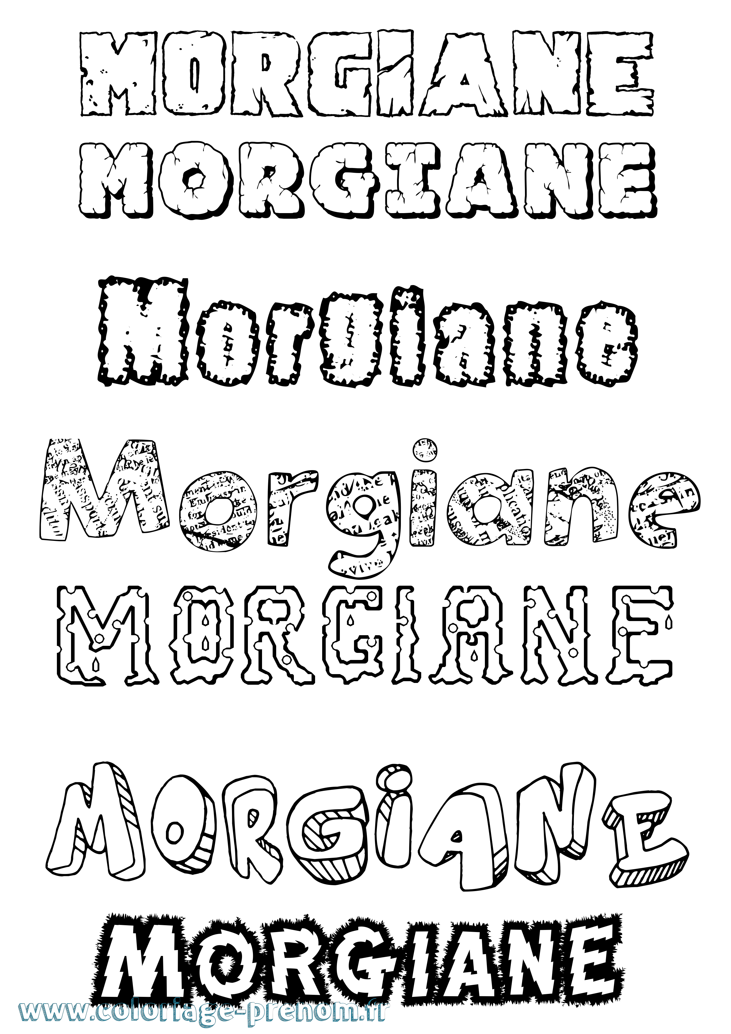 Coloriage Morgiane Destructuré Coloriage prénom Morgiane Destructuré