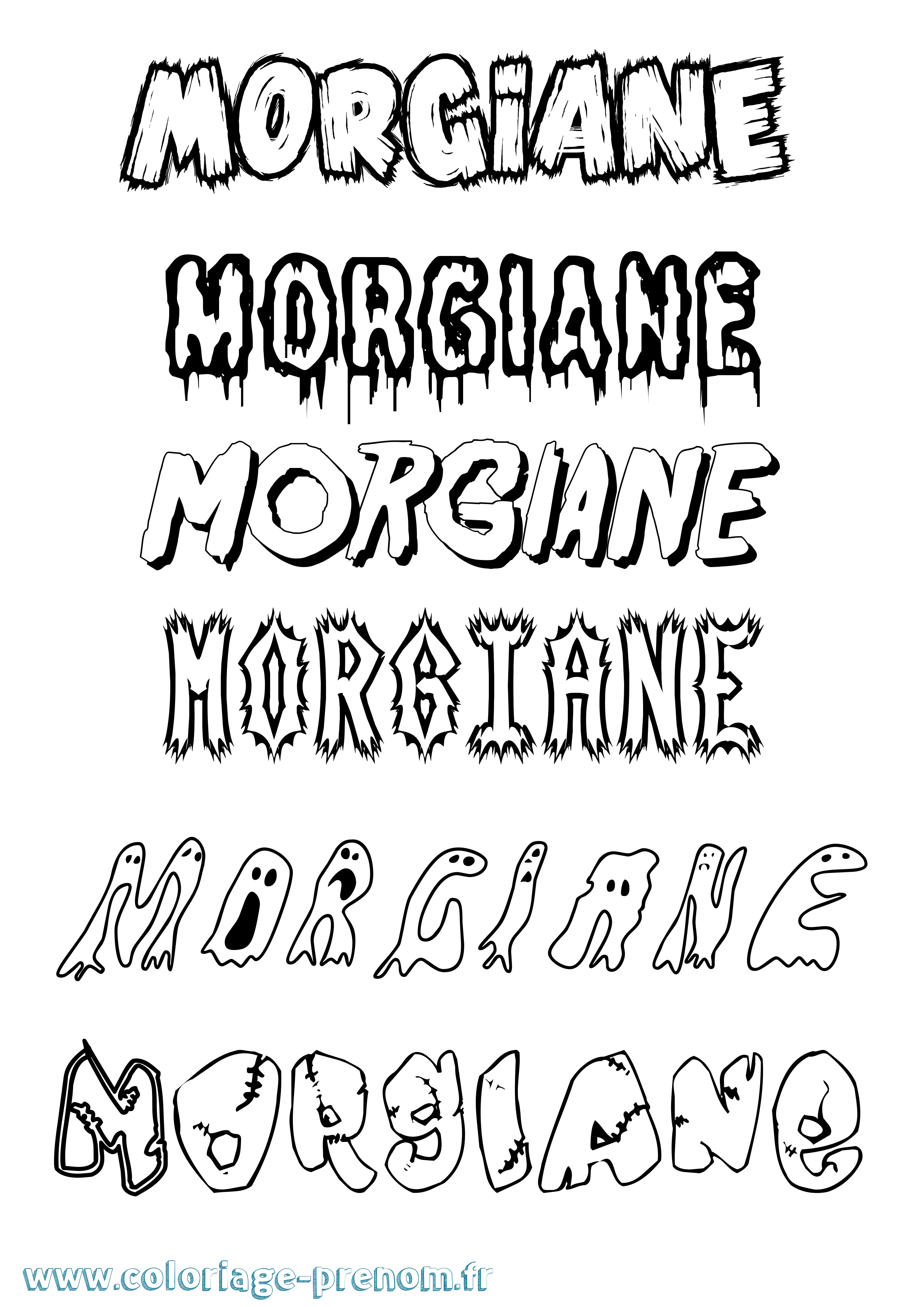 Coloriage Morgiane Frisson Coloriage prénom Morgiane Frisson