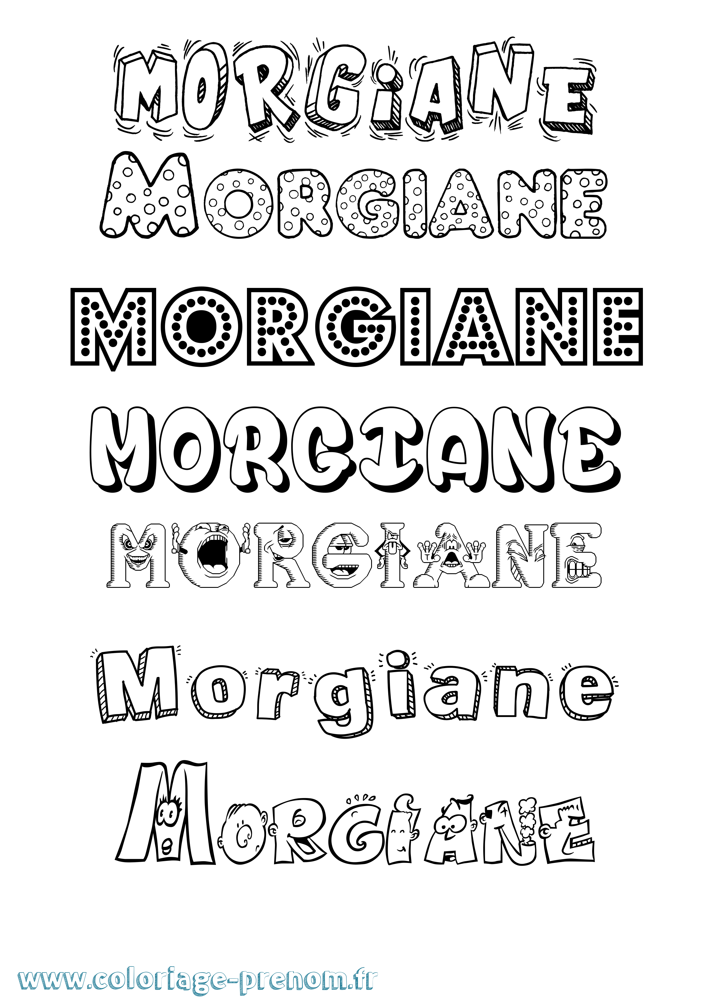 Coloriage Morgiane Fun Coloriage prénom Morgiane Fun