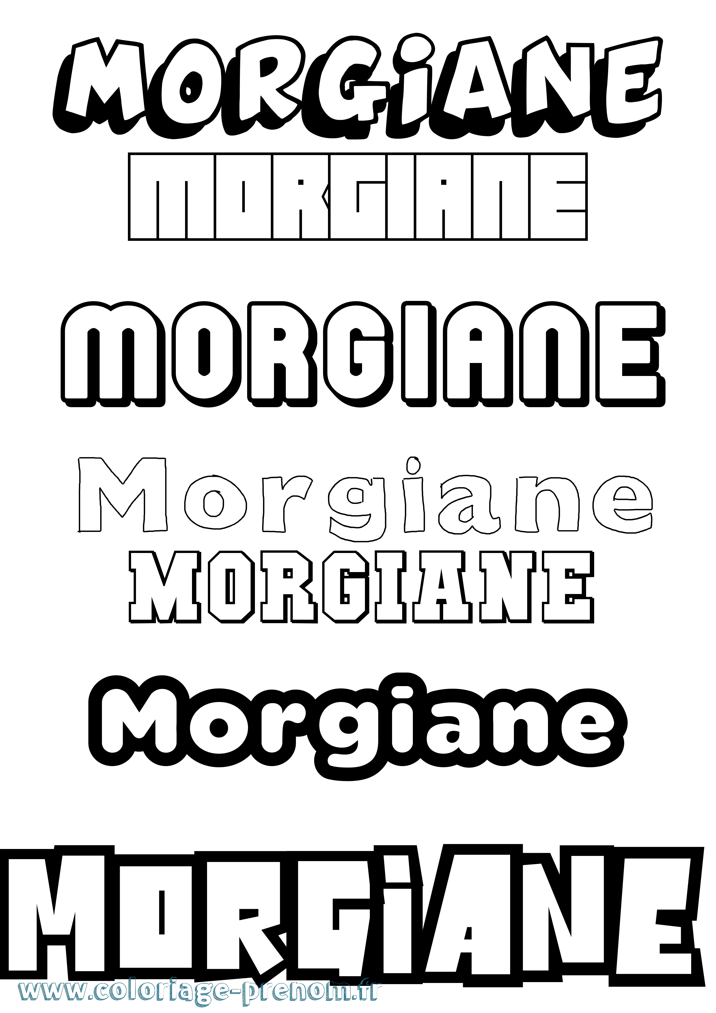 Coloriage Morgiane Simple Coloriage prénom Morgiane Simple