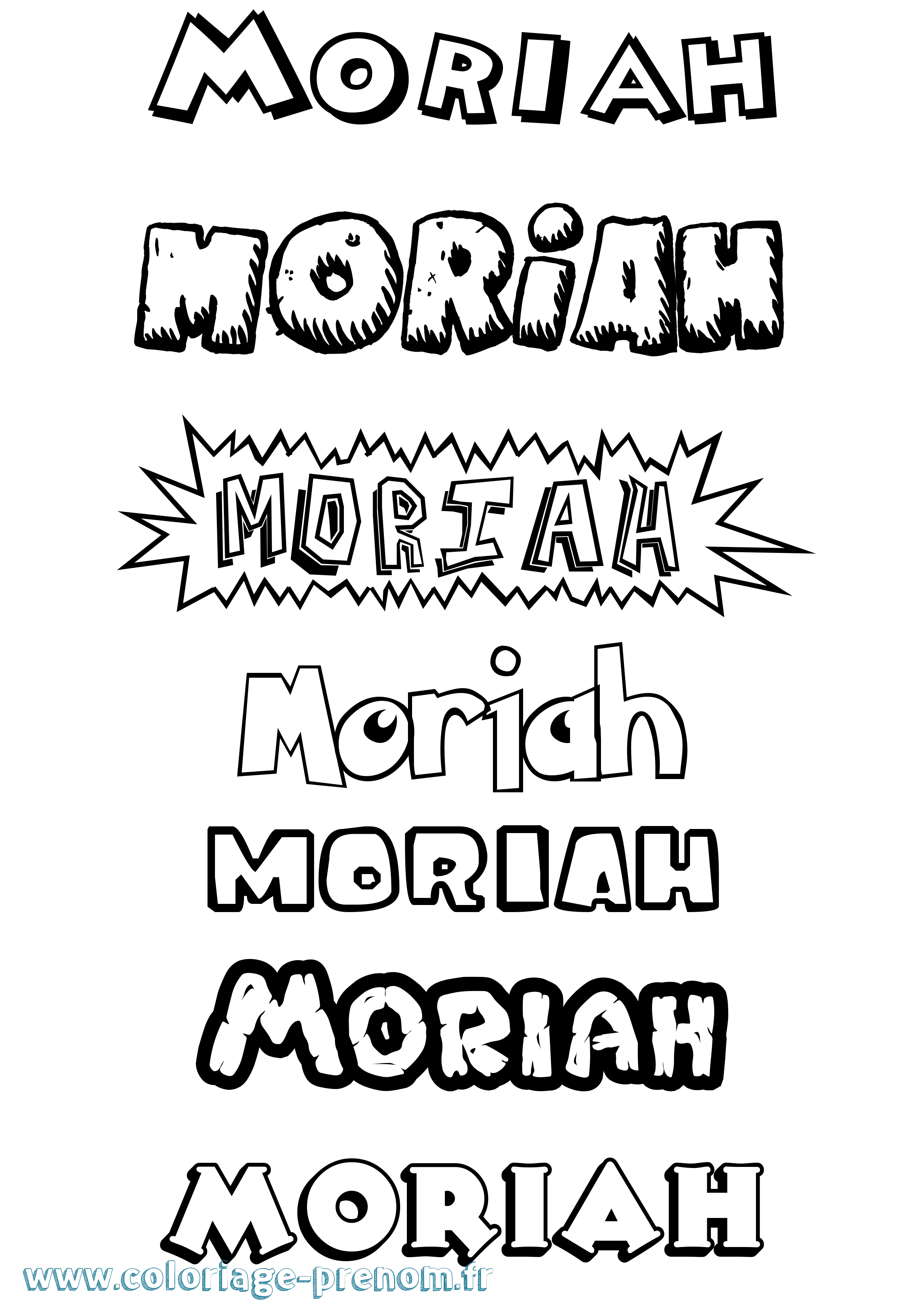 Coloriage Moriah Dessin Animé Coloriage prénom Moriah Dessin Animé