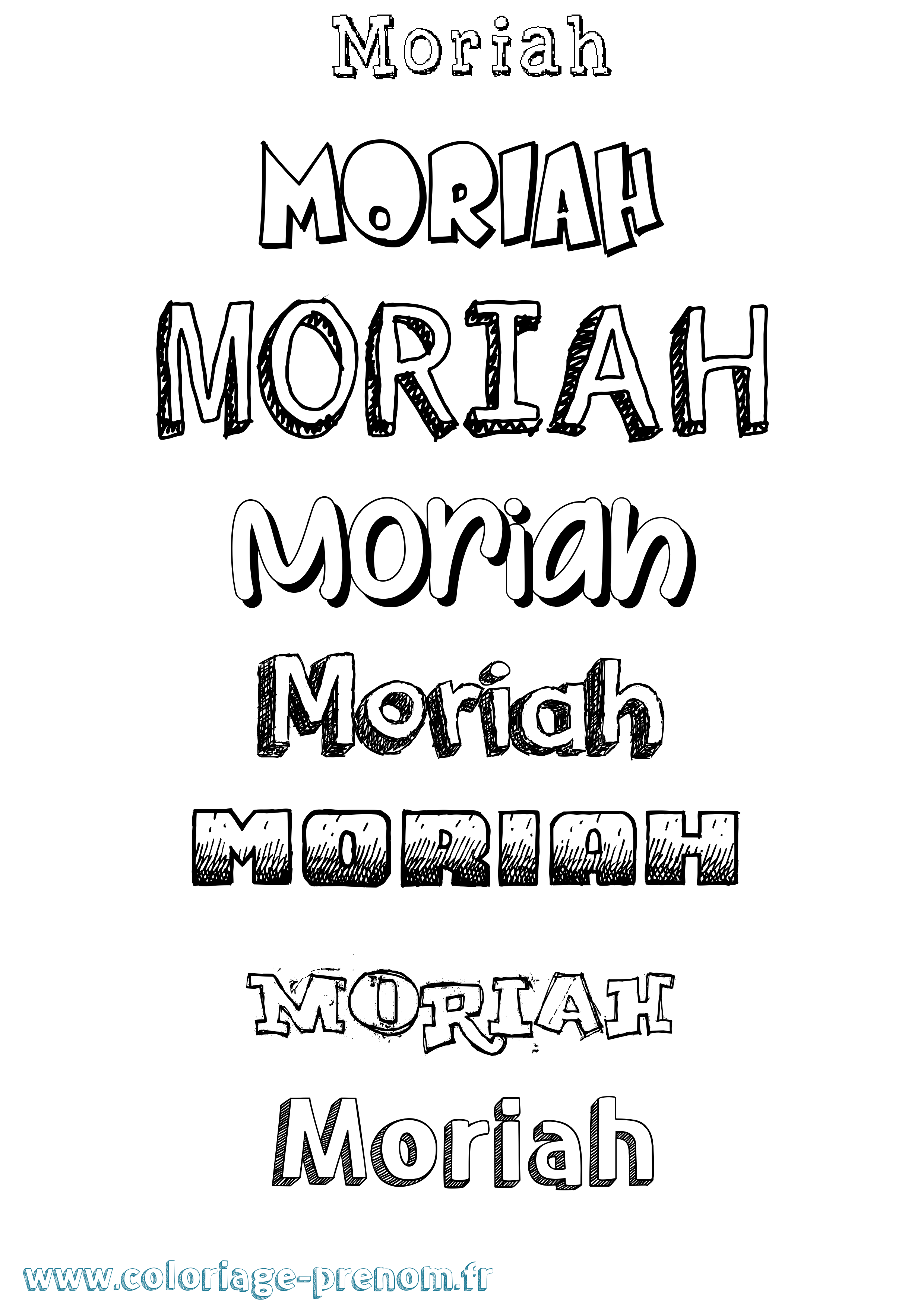 Coloriage Moriah Dessiné Coloriage prénom Moriah Dessiné