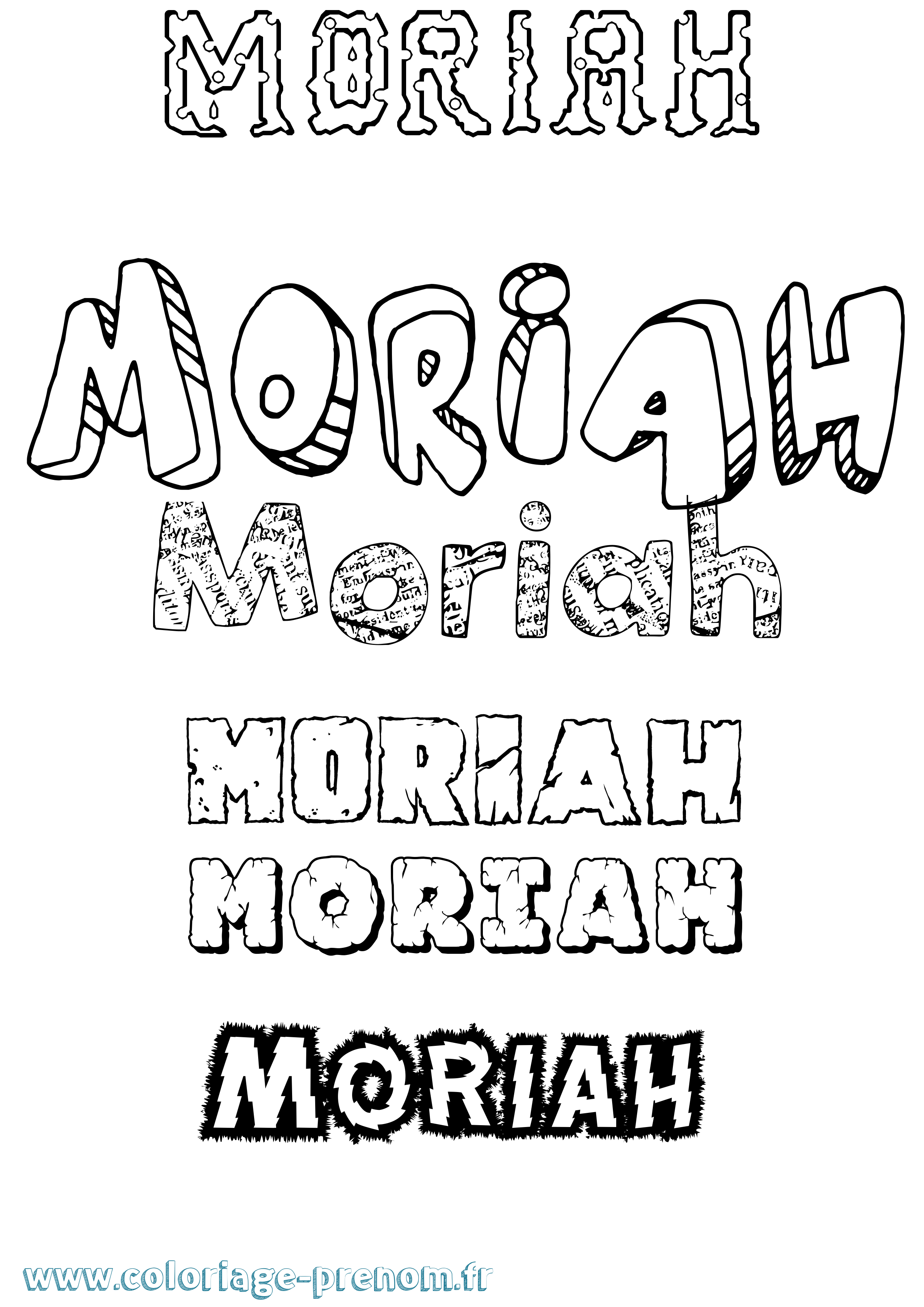 Coloriage Moriah Destructuré Coloriage prénom Moriah Destructuré