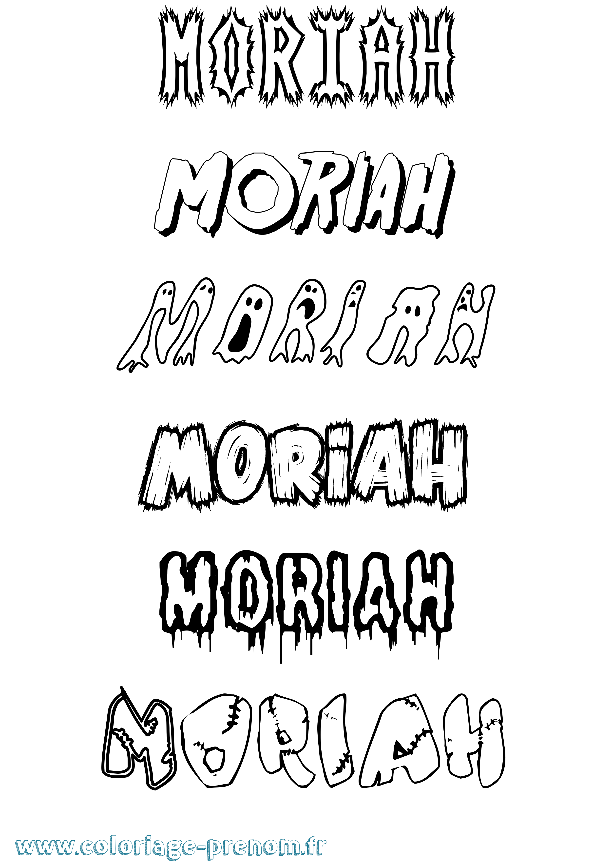 Coloriage Moriah Frisson Coloriage prénom Moriah Frisson