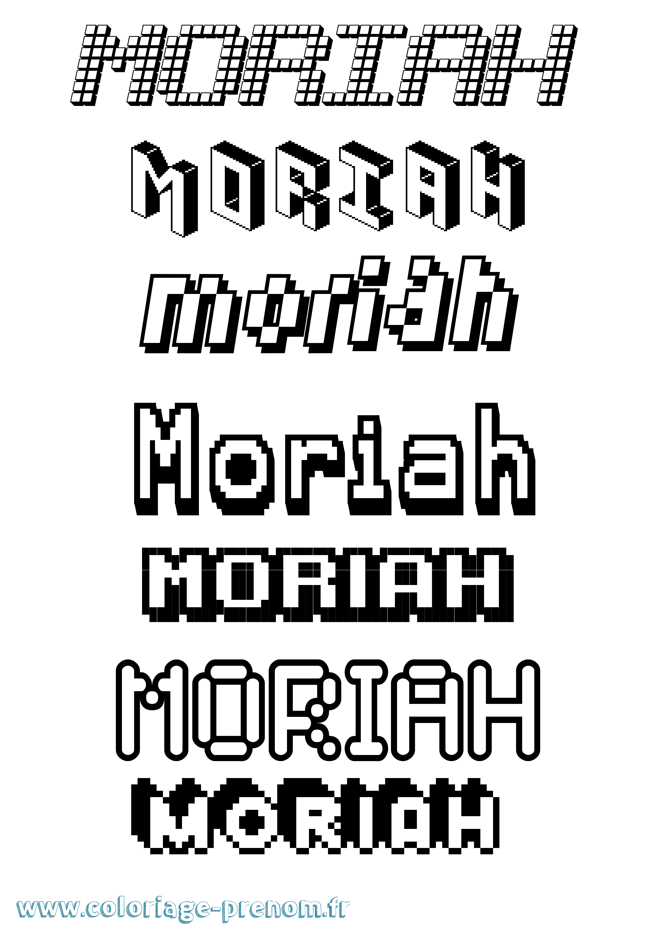 Coloriage Moriah Pixel Coloriage prénom Moriah Pixel
