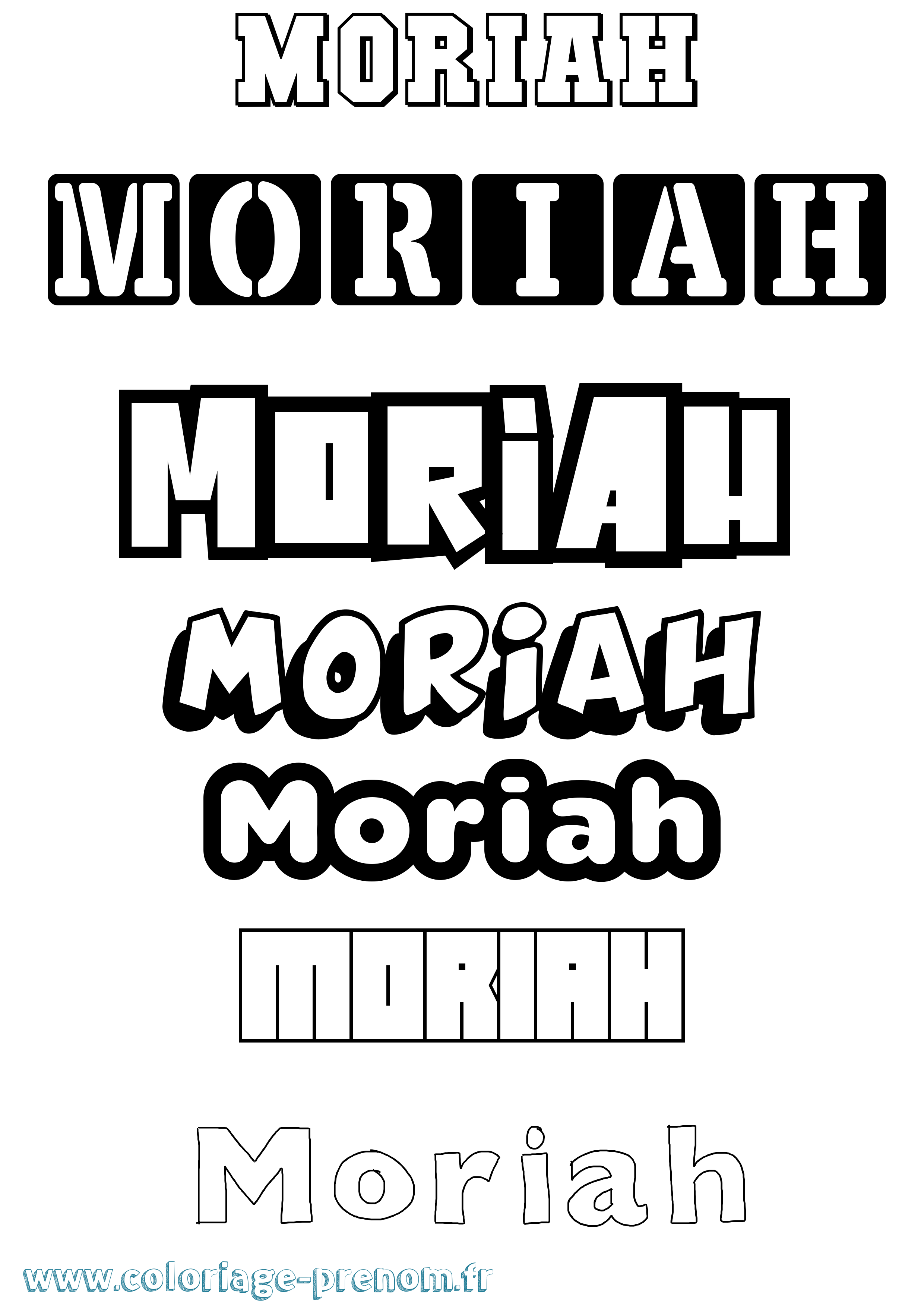 Coloriage Moriah Simple Coloriage prénom Moriah Simple